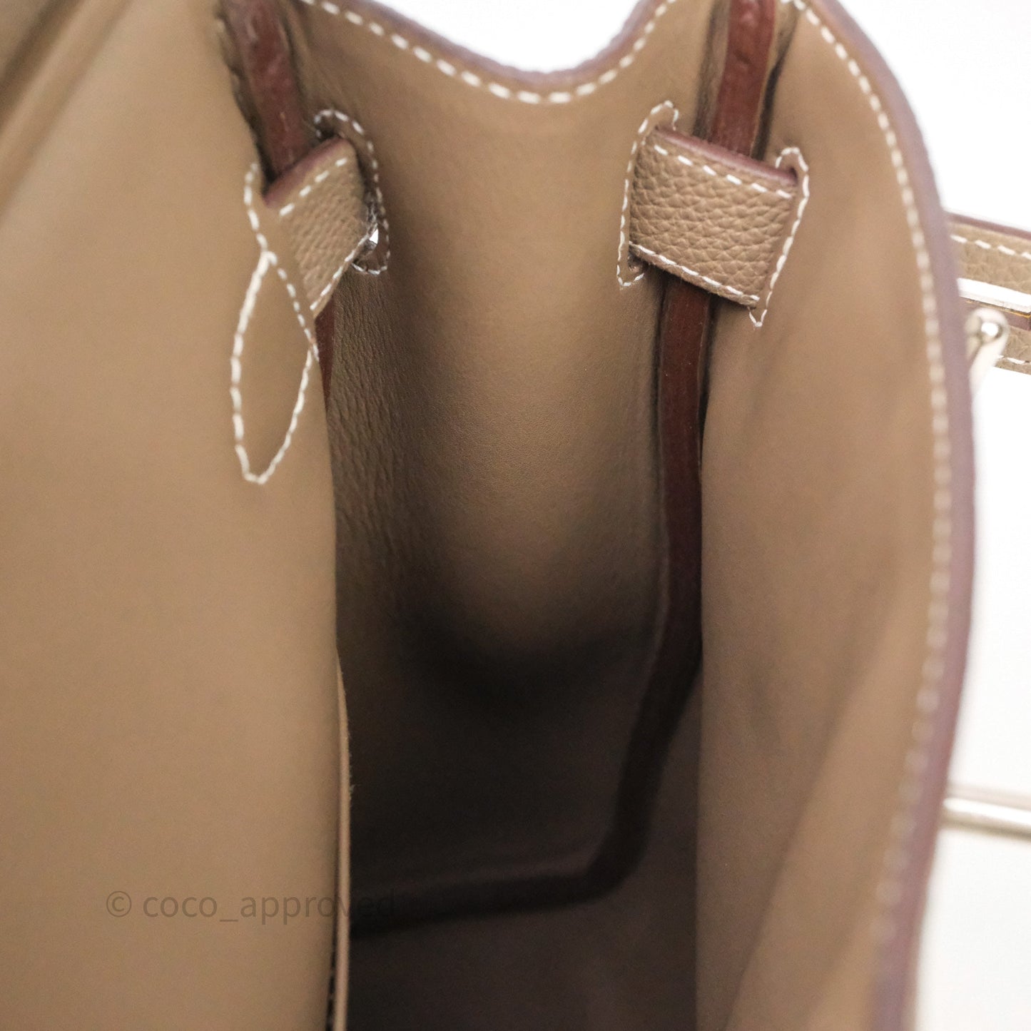 Hermès Hac a Dos PM Backpack Etoupe 18 Togo Palladium Hardware