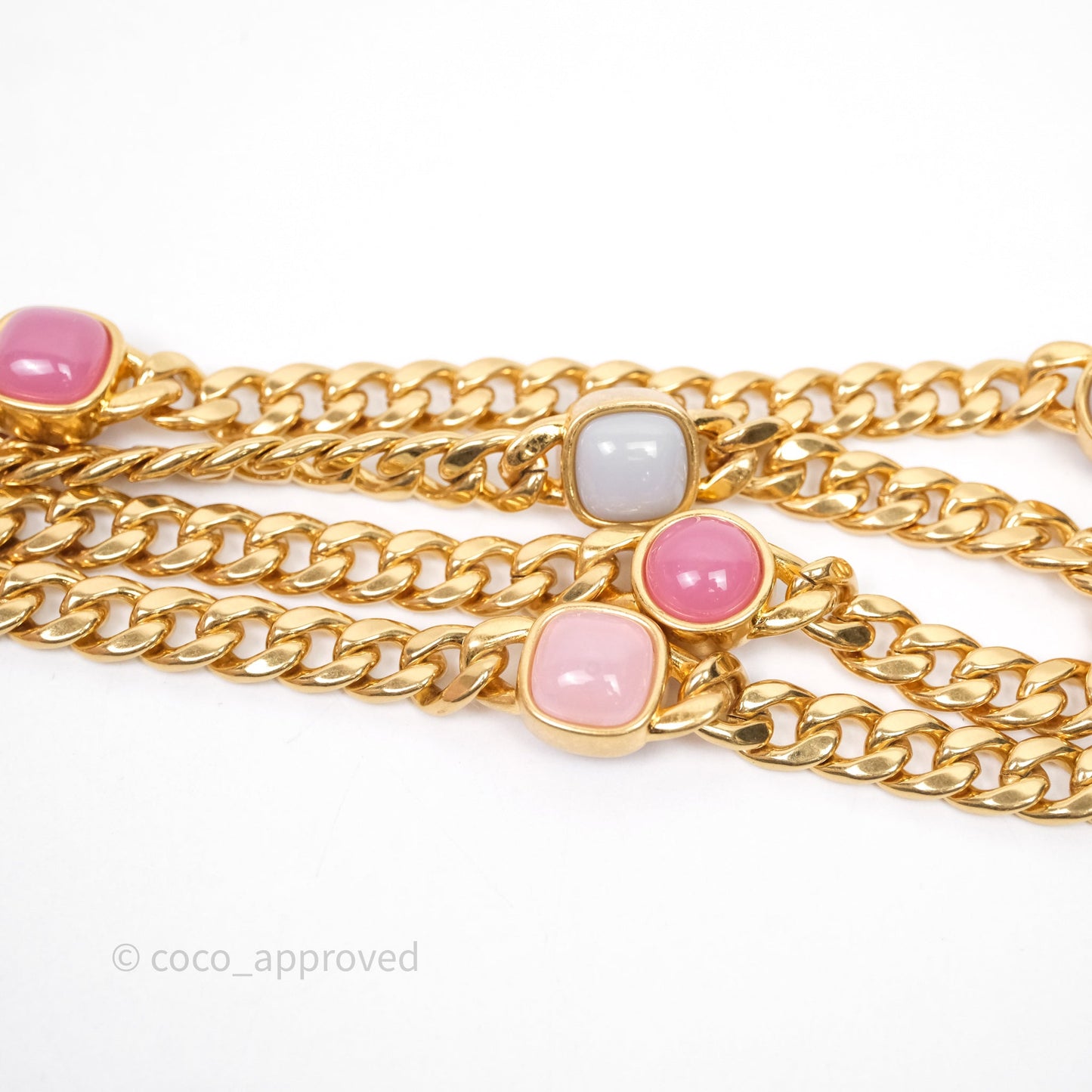 Chanel Vanity with Multicolor Resin Chain Pink Lambskin Aged Gold Hardware