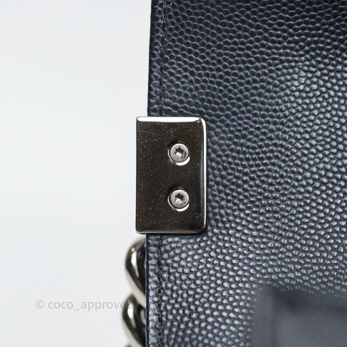 Chanel Medium Boy Chevron Dark Navy Caviar Silver Hardware