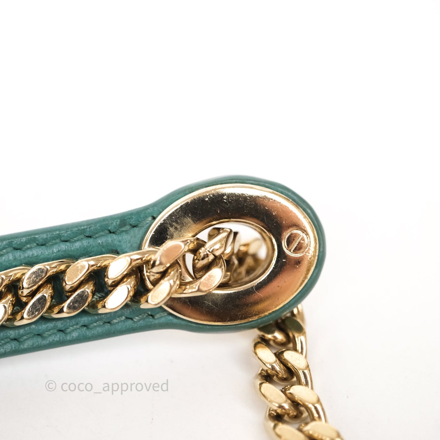 Christian Dior Mini Lady Dior Cannage Green Lambskin Gold Hardware