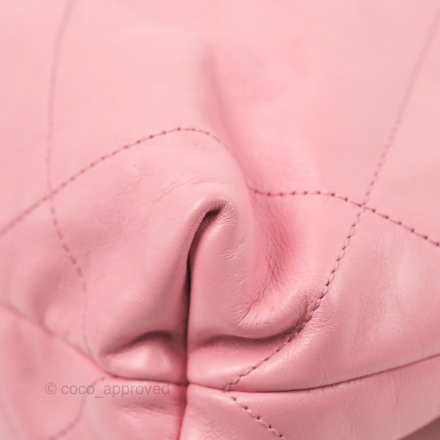 Chanel 22 Small  Light Pink Shiny Calfskin Aged Gold Hardware