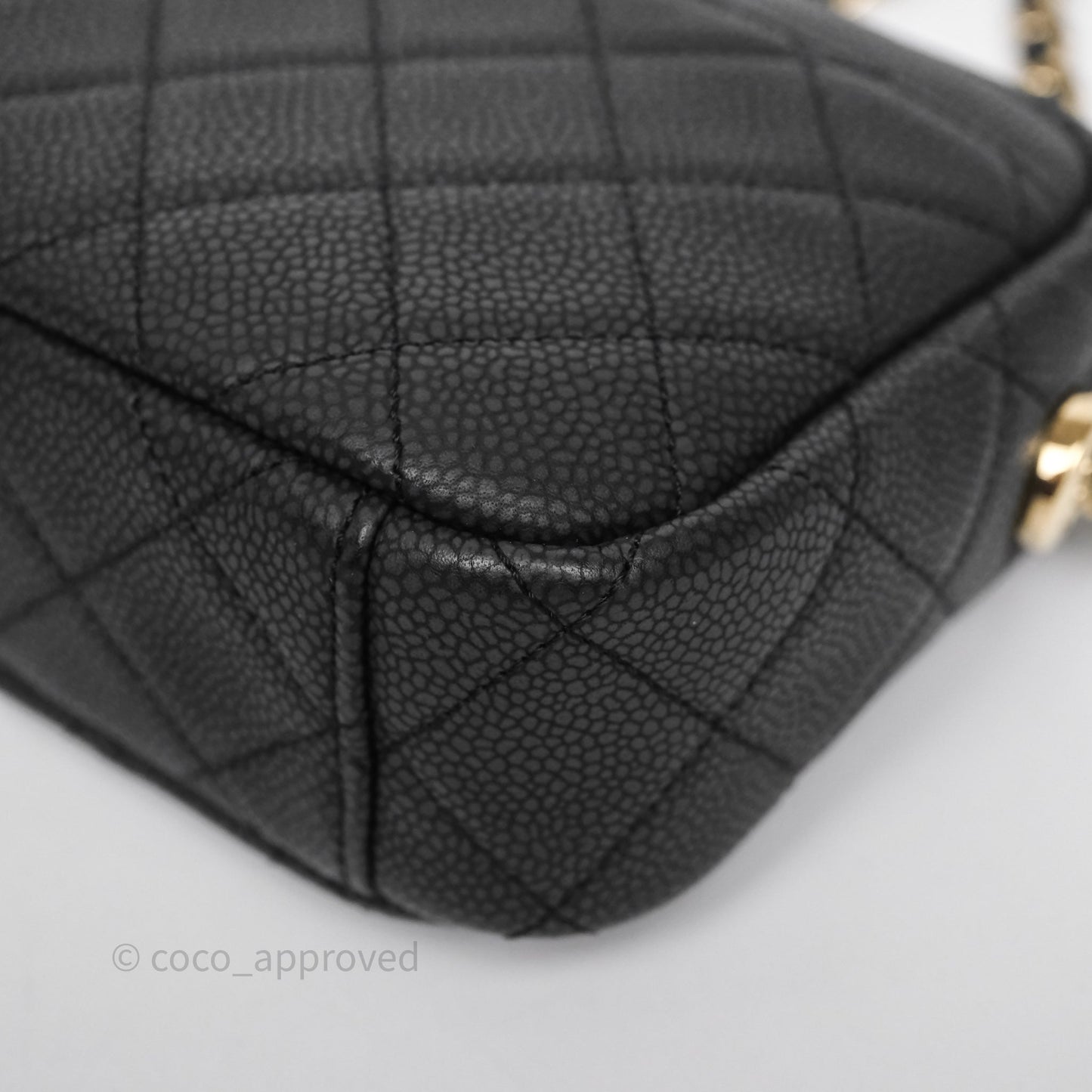 Chanel Camera Bag Black Matte Caviar Gold Hardware