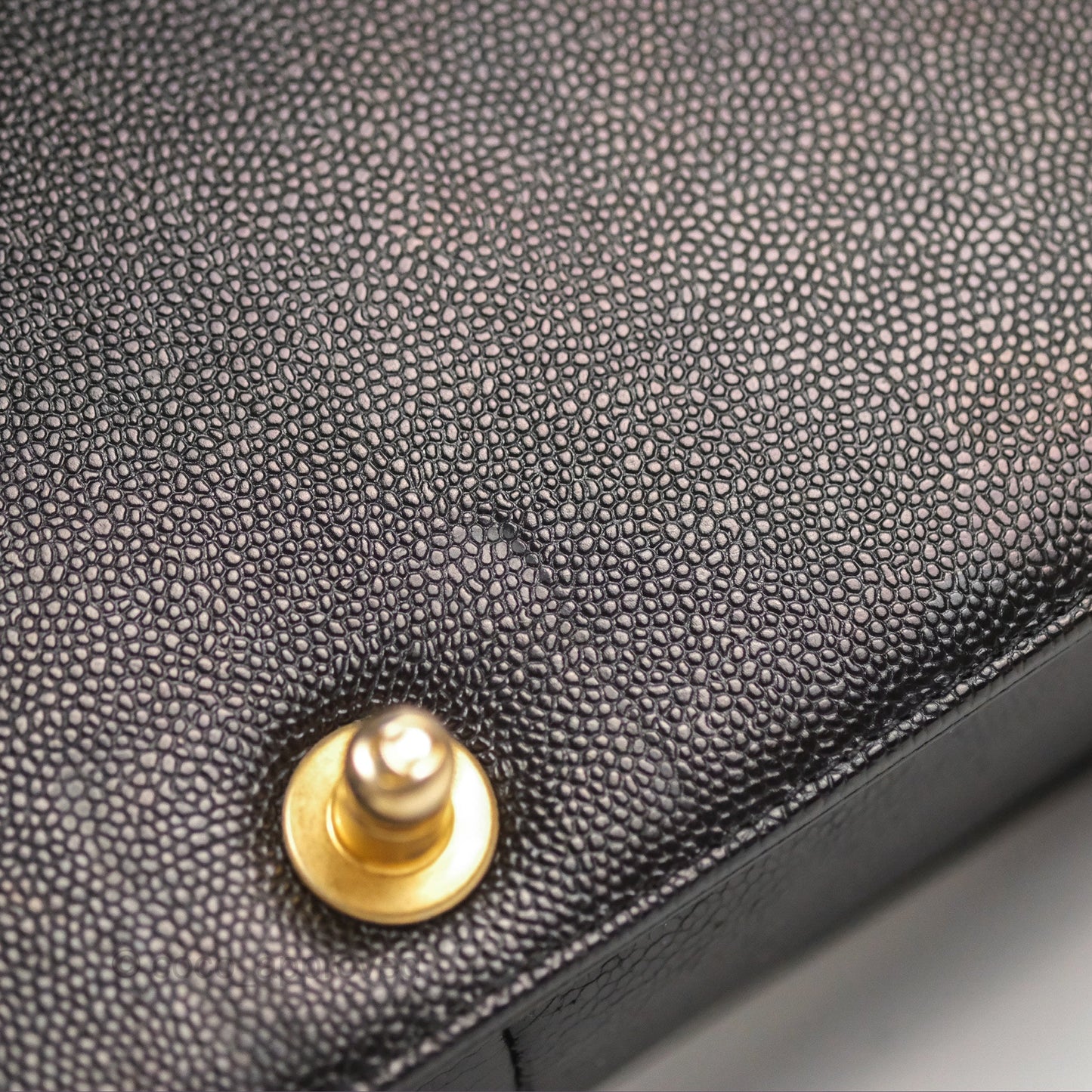 Chanel Chevron Medium Boy Black Caviar Aged Gold Hardware