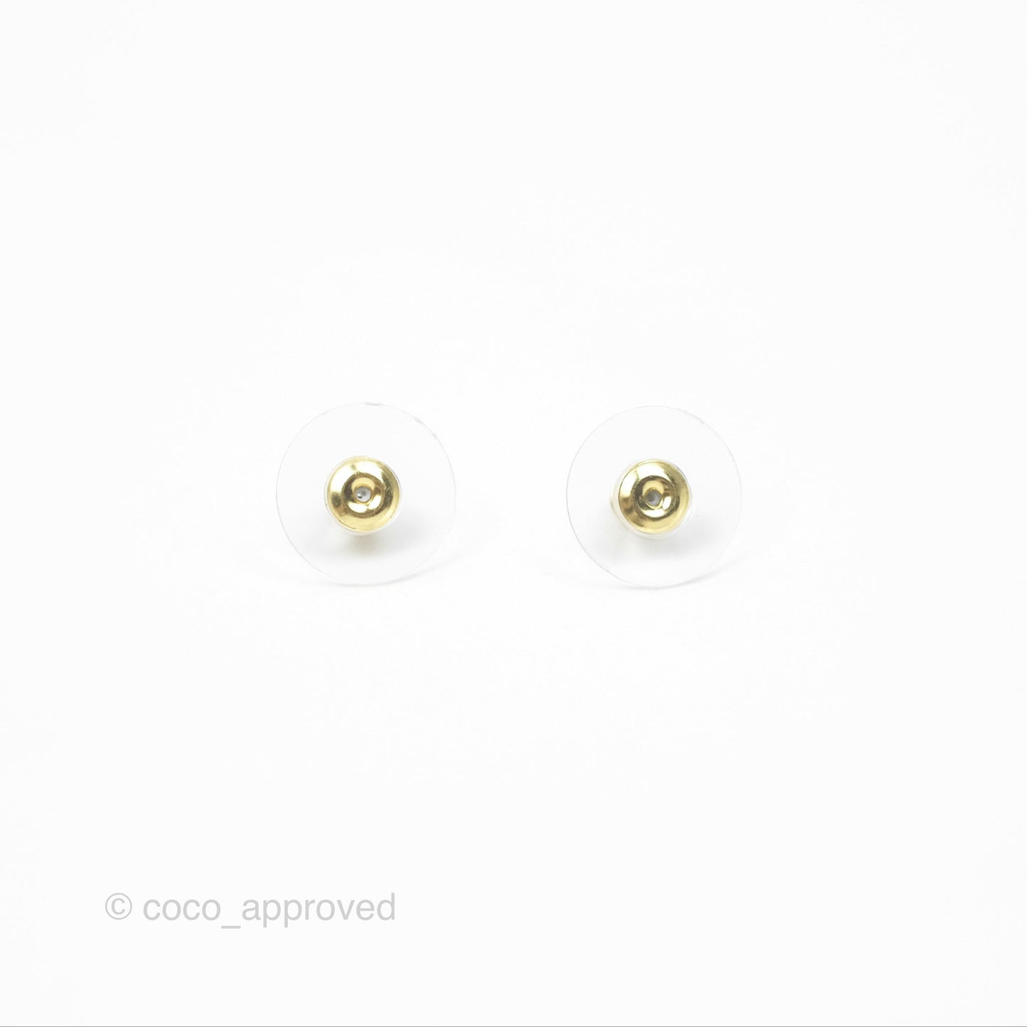 Chanel Heart CC Crystal Drop Hoop Earrings Gold Tone 24P