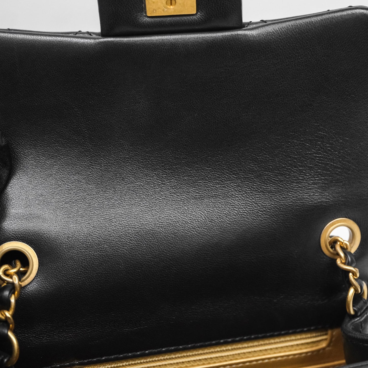 Chanel Pearl Crush Mini Square Quilted Black Lambskin Aged Gold Hardware