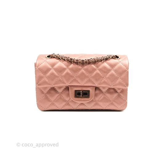 Chanel Mini Reissue 224 Metallic Calfskin Rose Gold