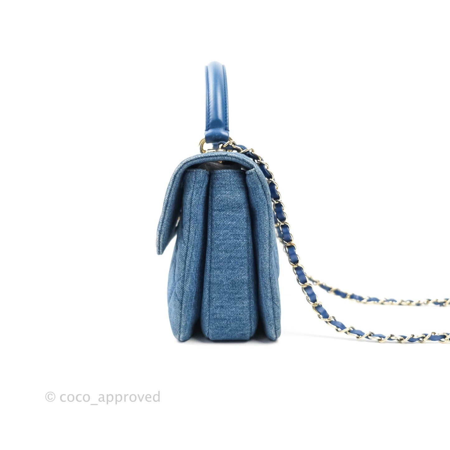 Chanel Trendy CC Small Navy Denim Gold Hardware