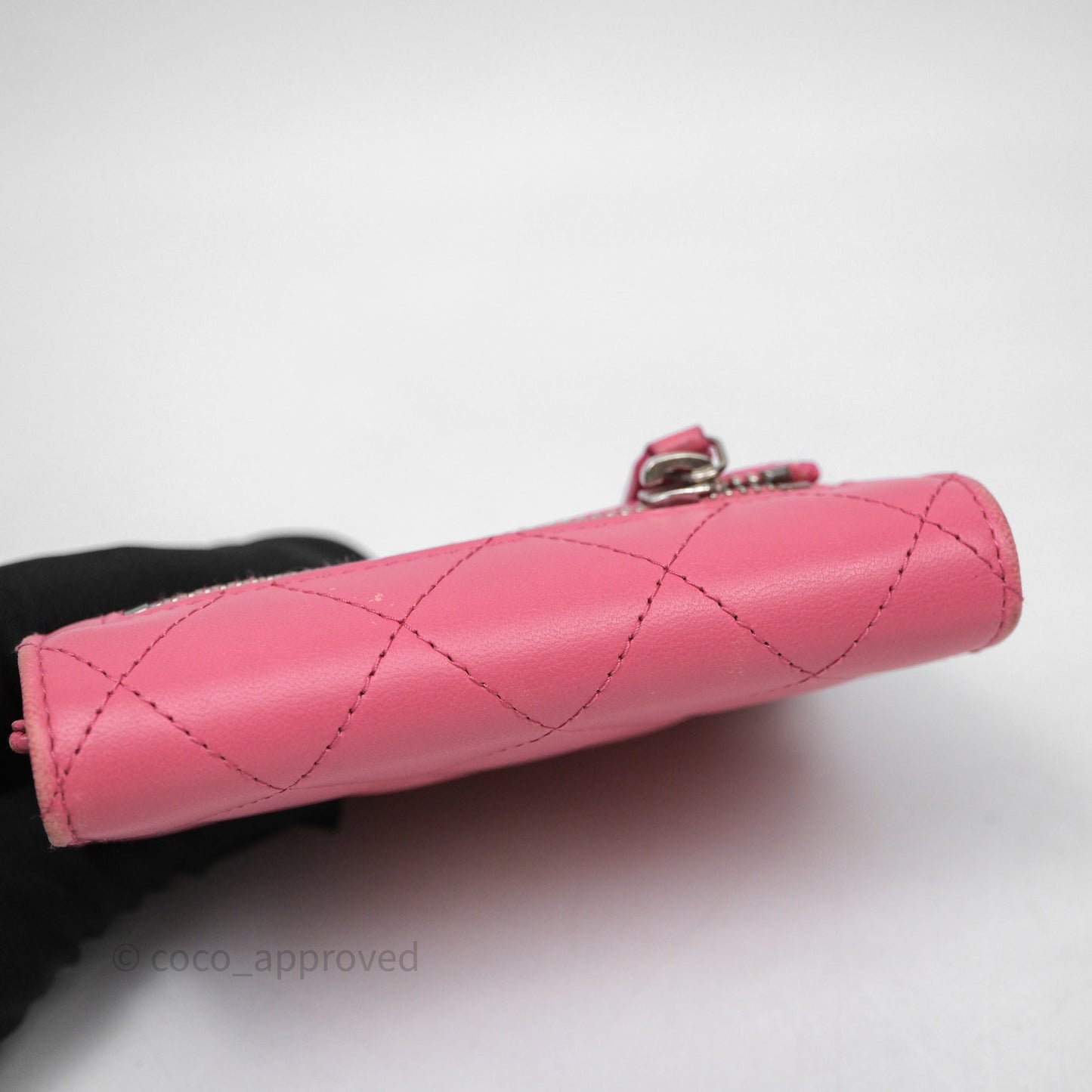Chanel Classic Flap Wallet Pink Lambskin Silver Hardware