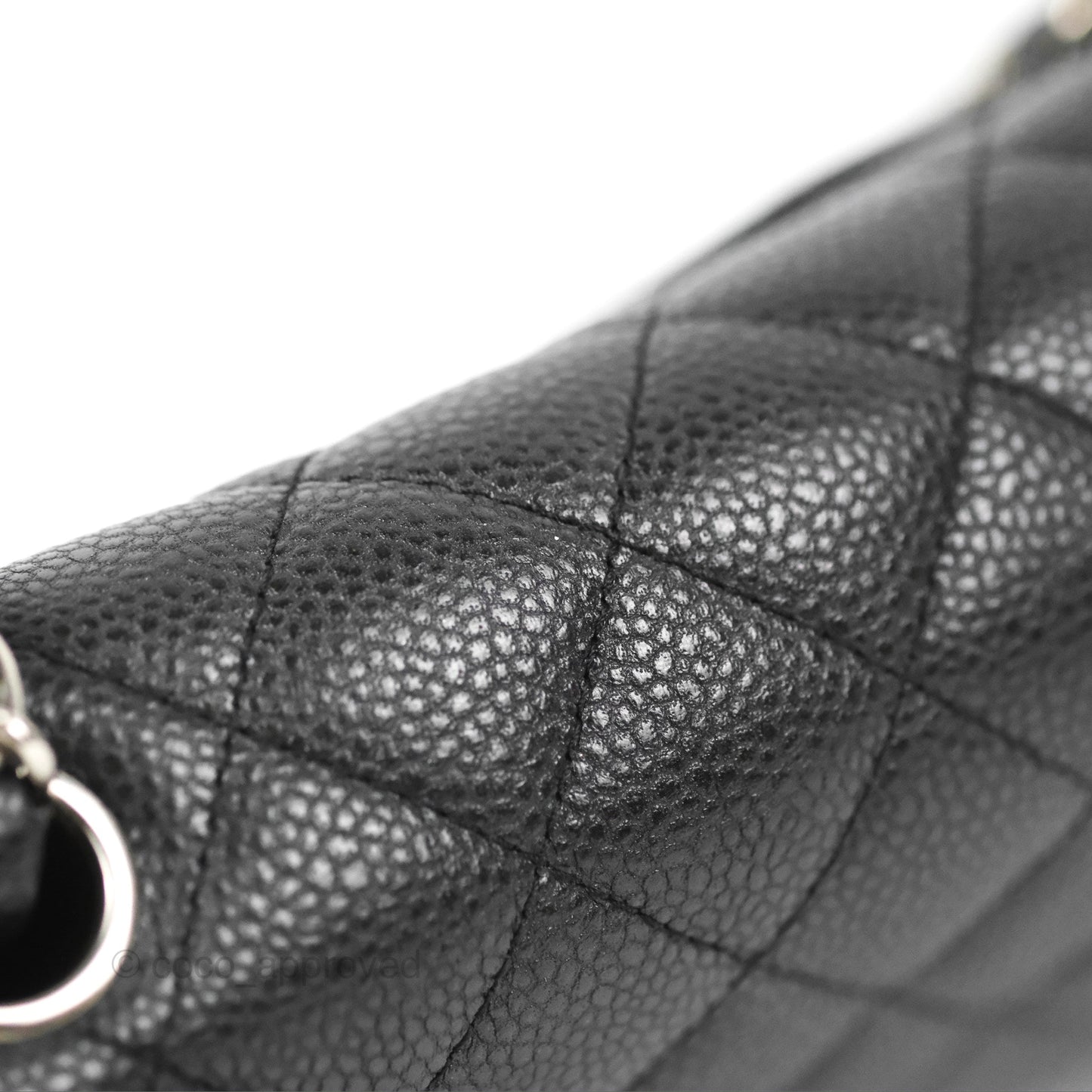 Chanel Quilted Mini Rectangular Flap Black Caviar Silver Hardware