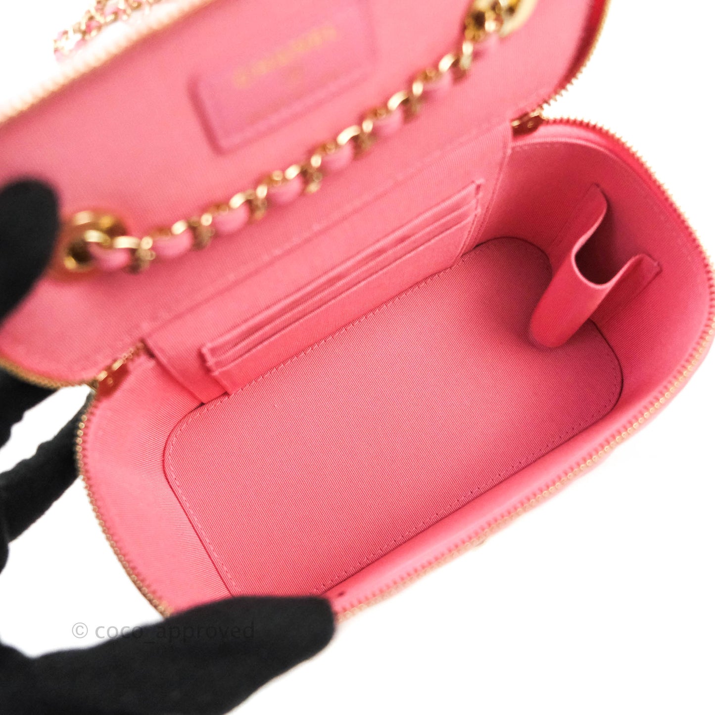 Chanel Small Trendy CC Box With Chain Pink Lambskin Gold Hardware