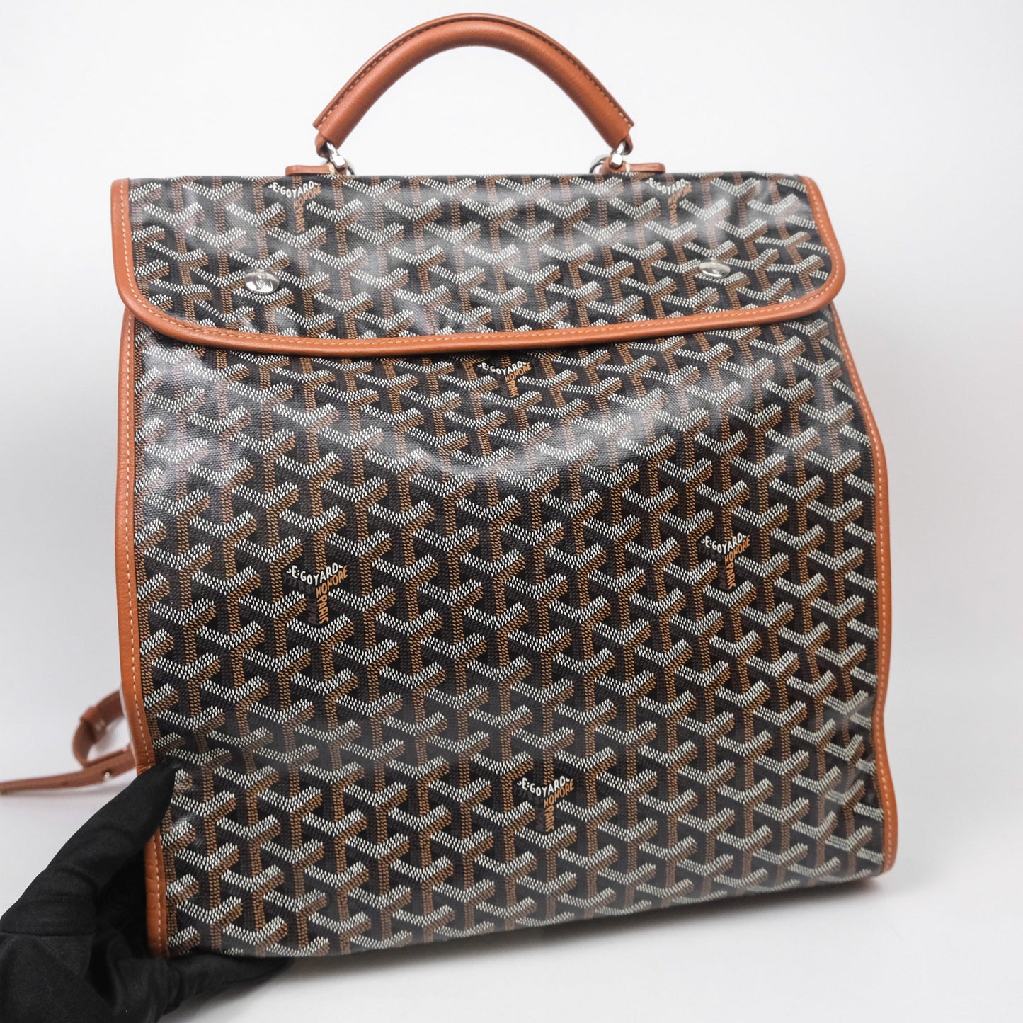 Goyard Saint Léger Backpack Black/ Tan