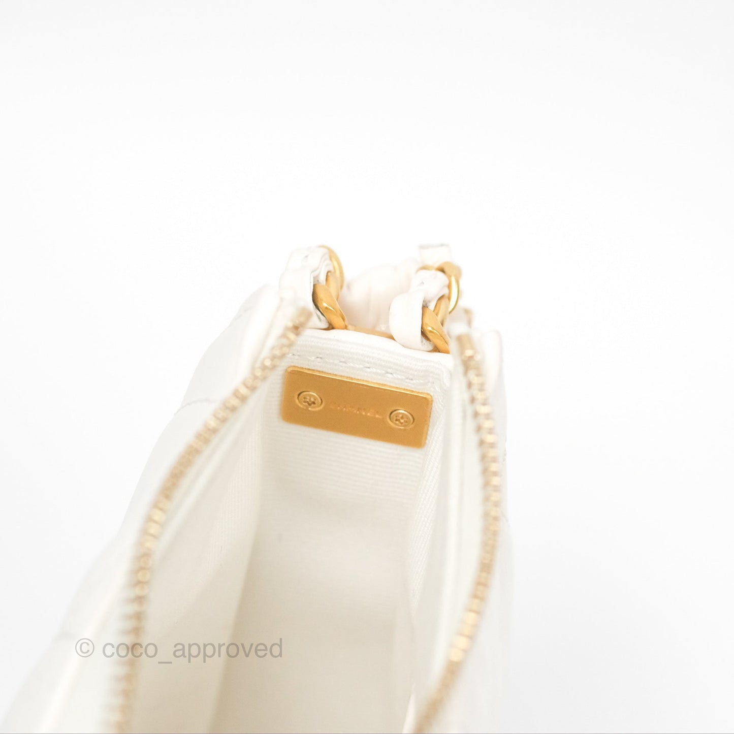 Chanel Hobo Bag White Aged Calfskin Aged Gold Hardware