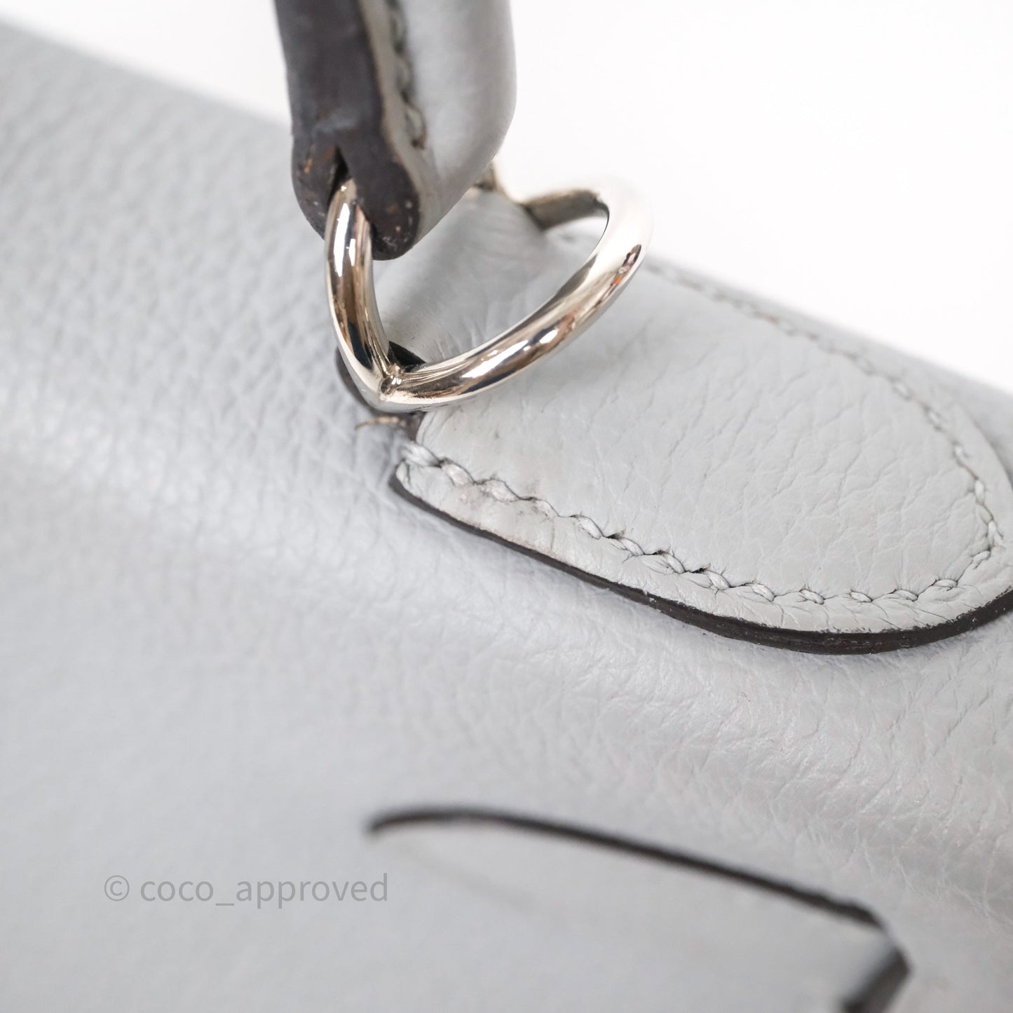 Hermès Kelly 32 Retourne Bleu Glacier 8U Togo Palladium Hardware