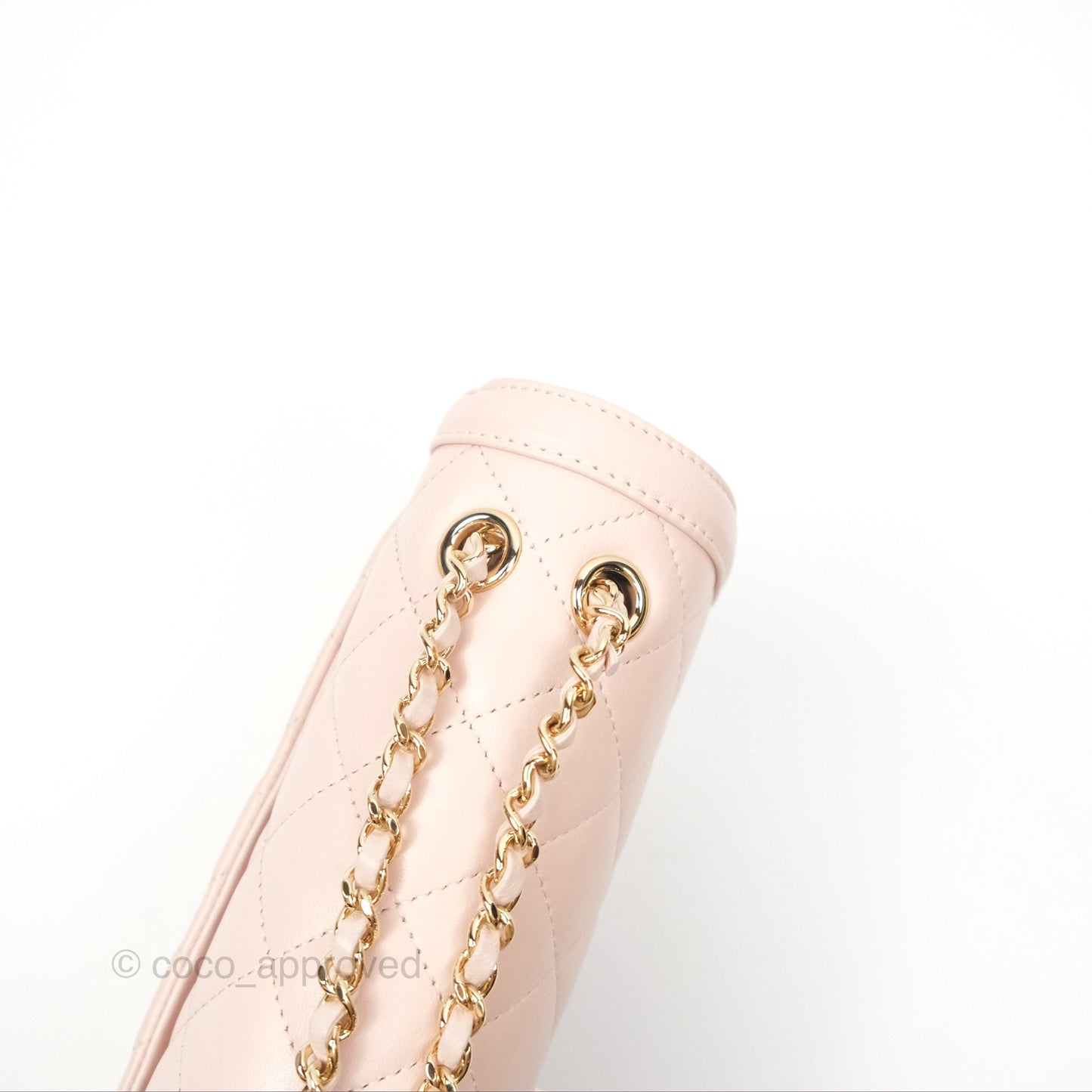 Chanel Flap Clutch With Chain Quilted Light Pink Lambskin Gold Hardware