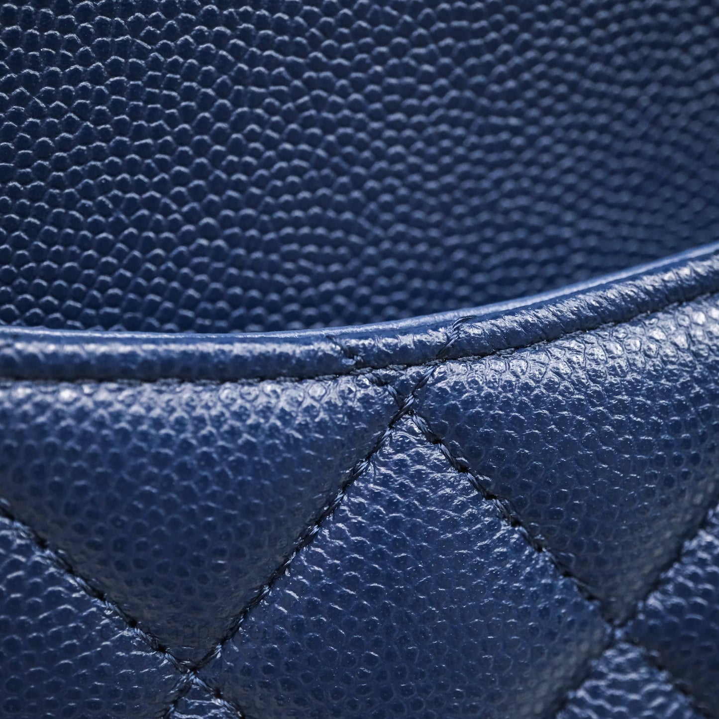 Chanel Medium Classic Flap Quilted Dark Blue Caviar Gold Hardware