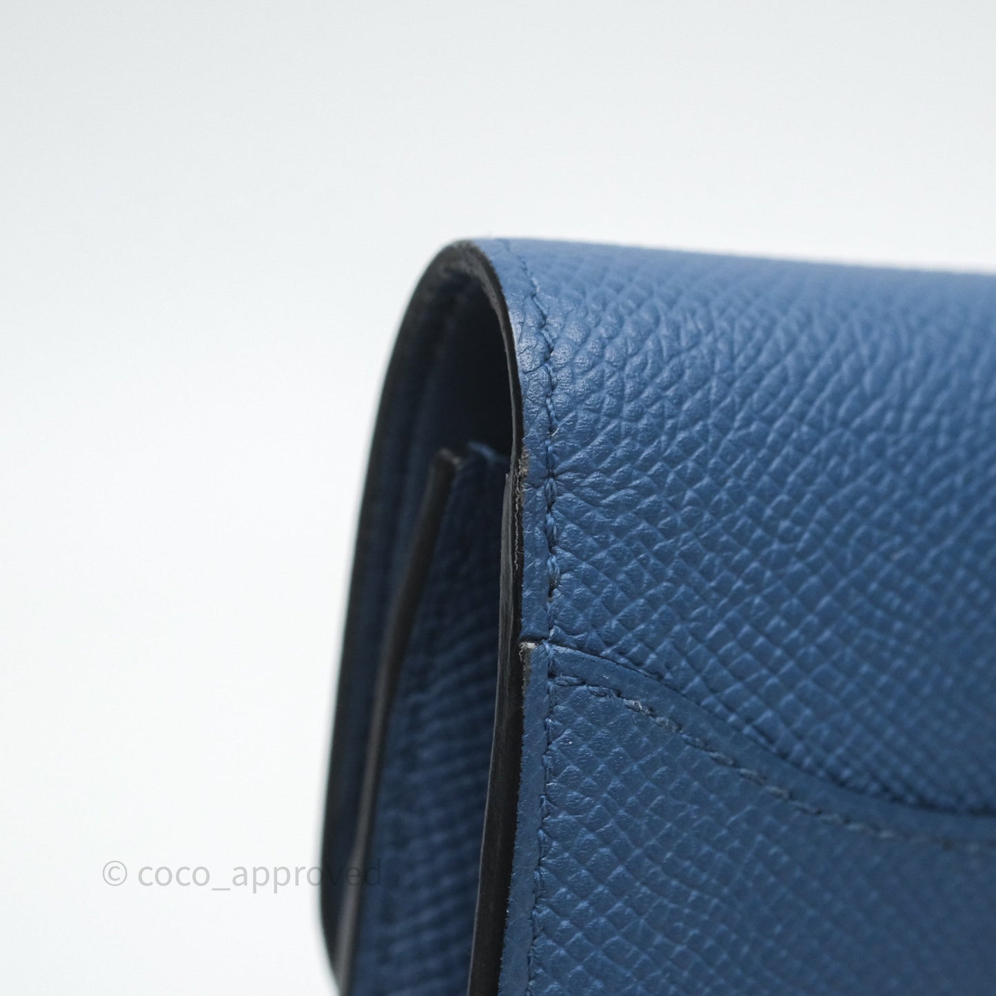 Hermès Constance Short Wallet Bleu Agate R2 Epsom Gold Hardware