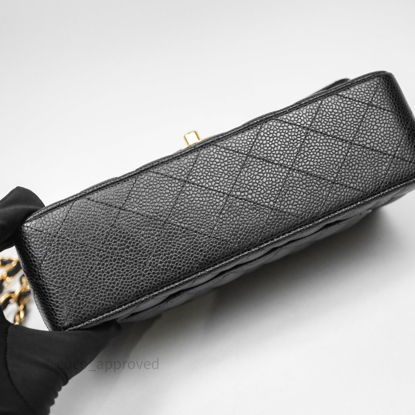 Chanel Small Classic Flap Quilted Black Caviar Gold Hardware