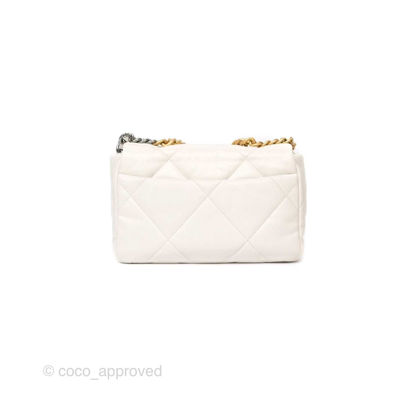 Chanel 19 Small Pearly White Mixed Hardware