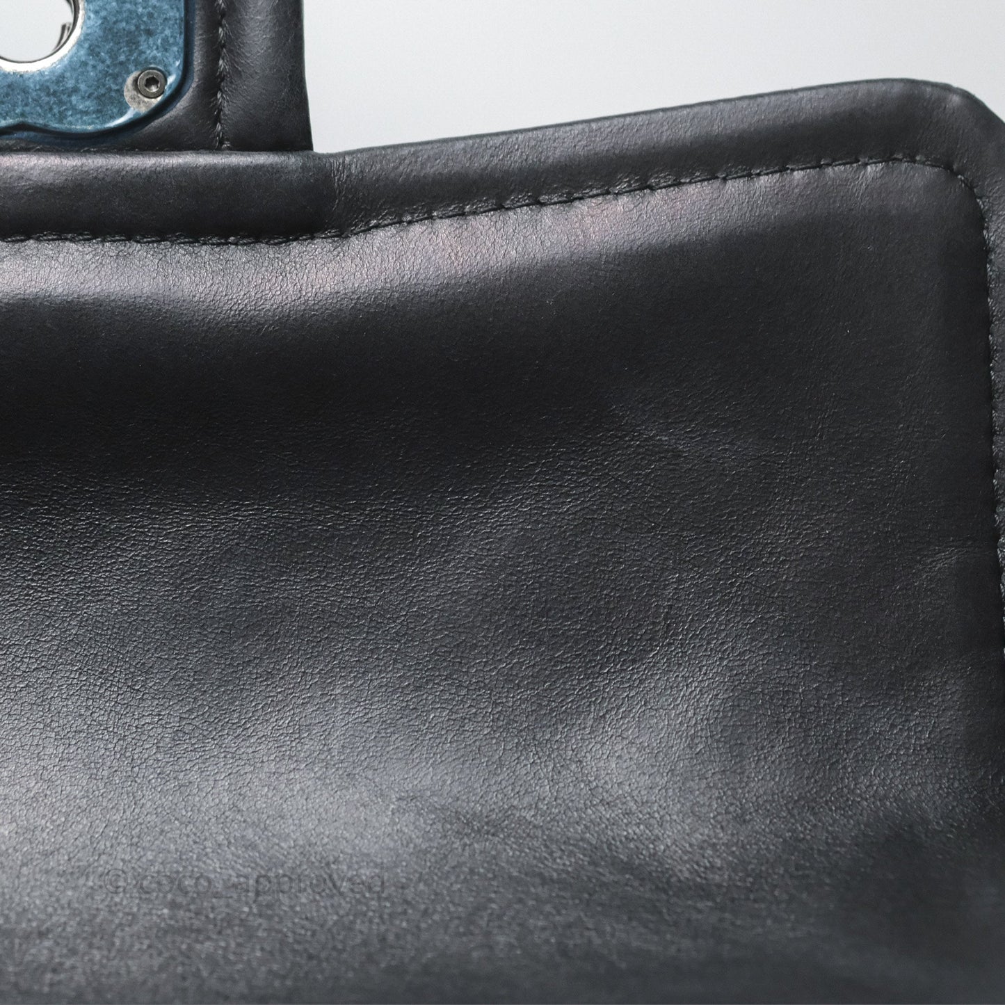 Chanel Quilted Large Prestige Top Handle Flap Calfskin Black Ruthenium Hardware