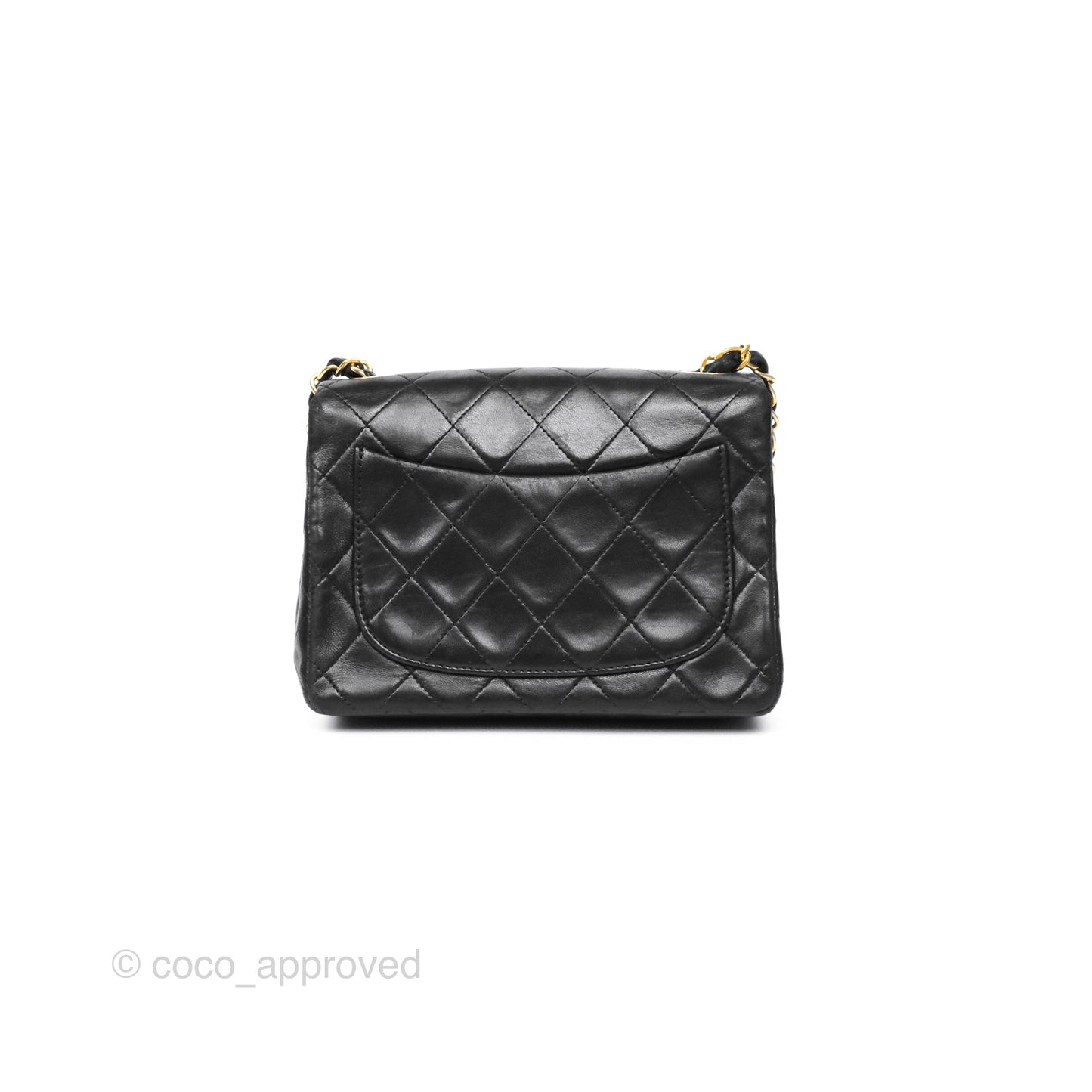 Chanel Vintage Mini Square Black Lambskin 24K Gold Hardware