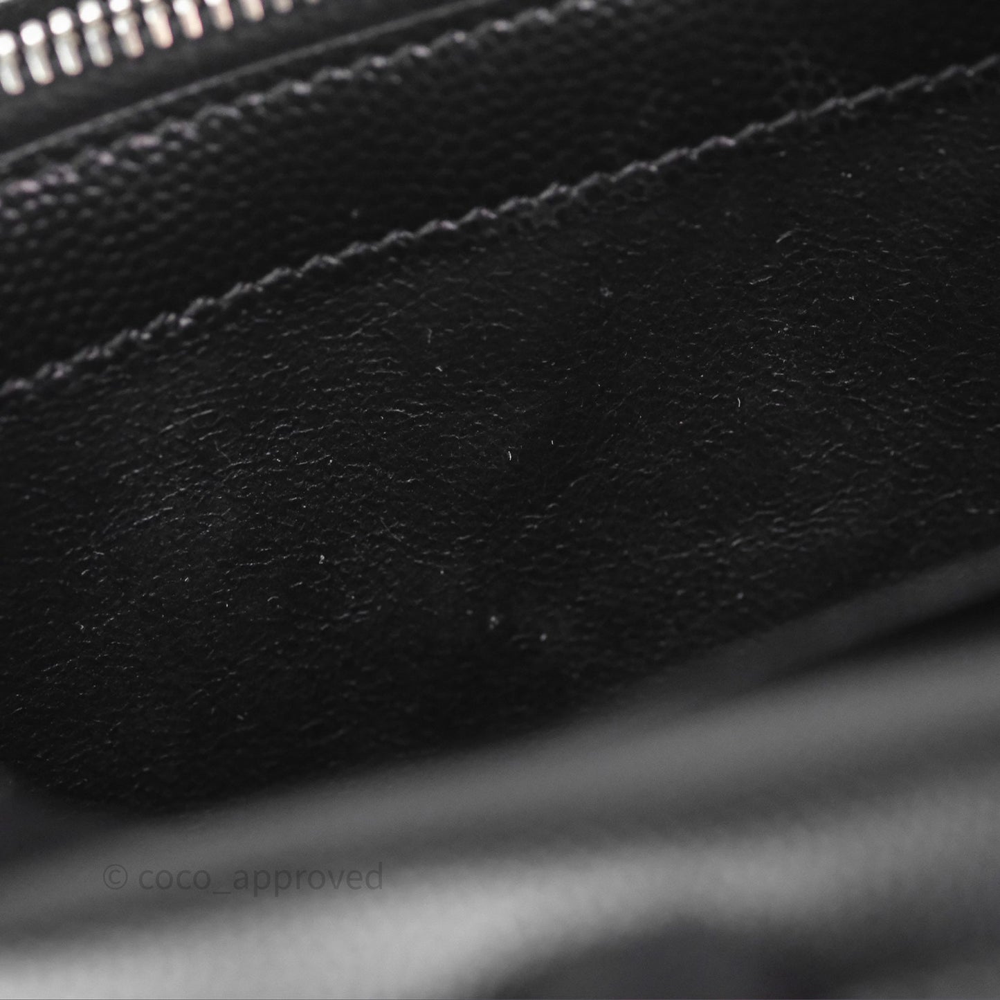 Saint Laurent Wallet on Chain WOC Black Grained Leather Sliver Hardware
