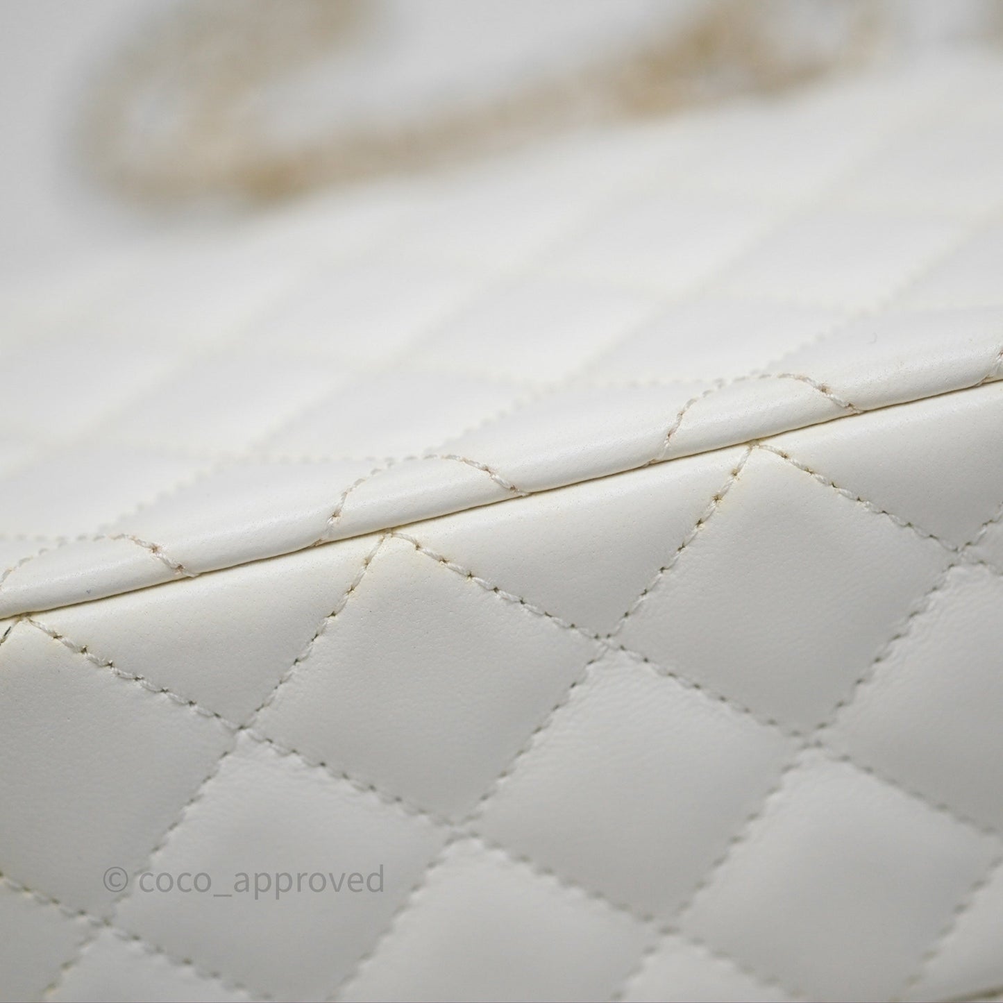 Chanel Crystals Top Handle Mini Rectangular Flap Bag White Lambskin Gold Hardware