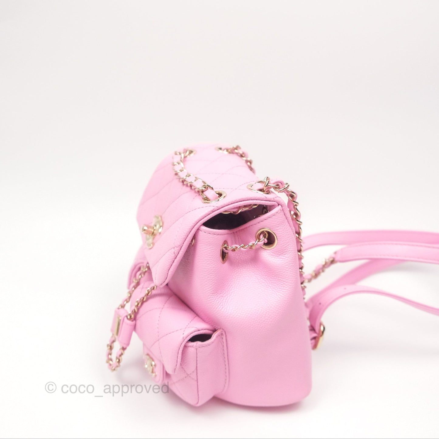 Chanel Mini Duma Backpack Pink Caviar Gold Hardware 23P
