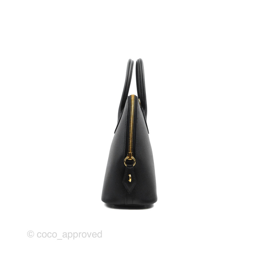 Hermès Bolide 1923 25 Black Epsom Gold Hardware