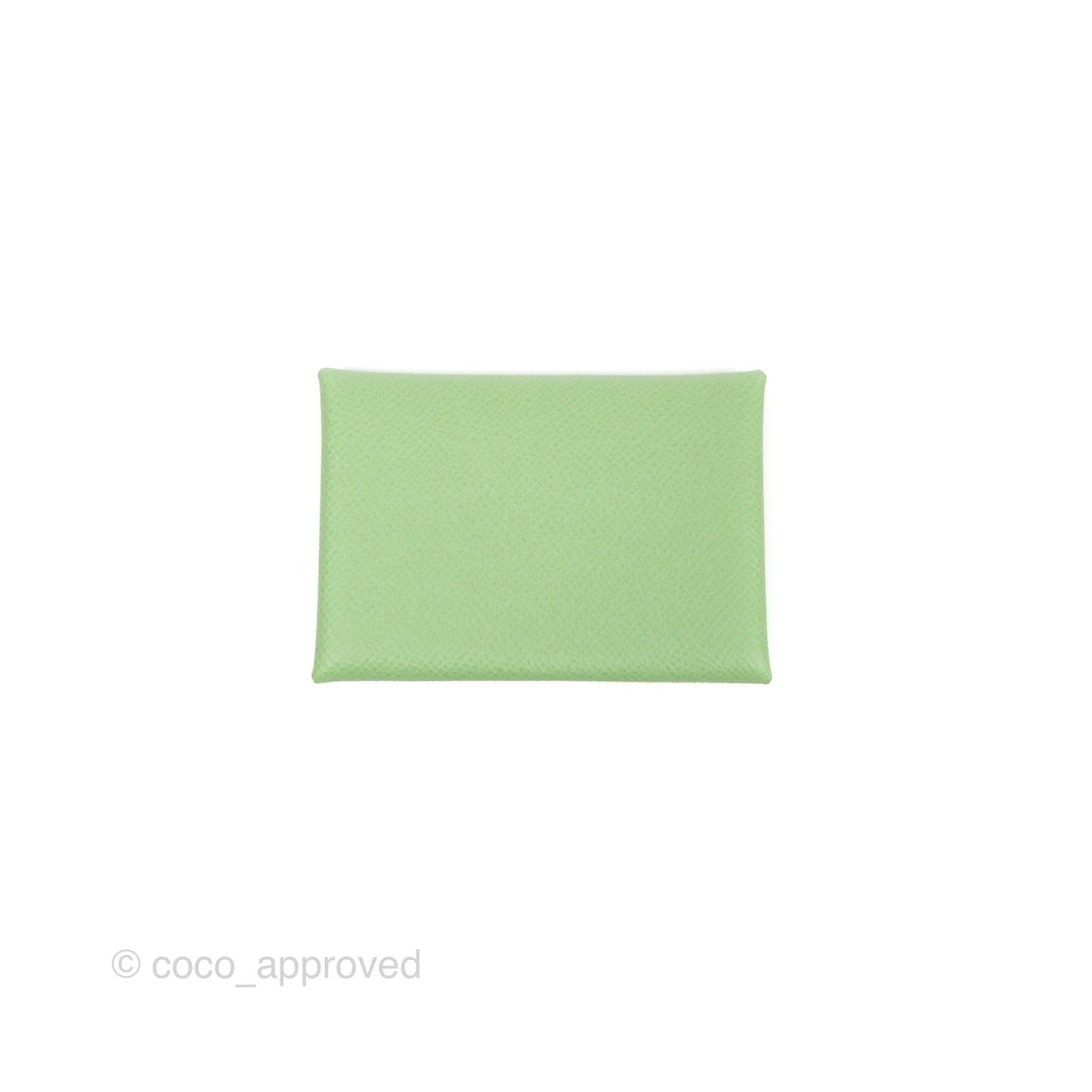 Hermès Calvi Duo Compact Card Holder 3I Vert Criquet Epsom Palladium Hardware