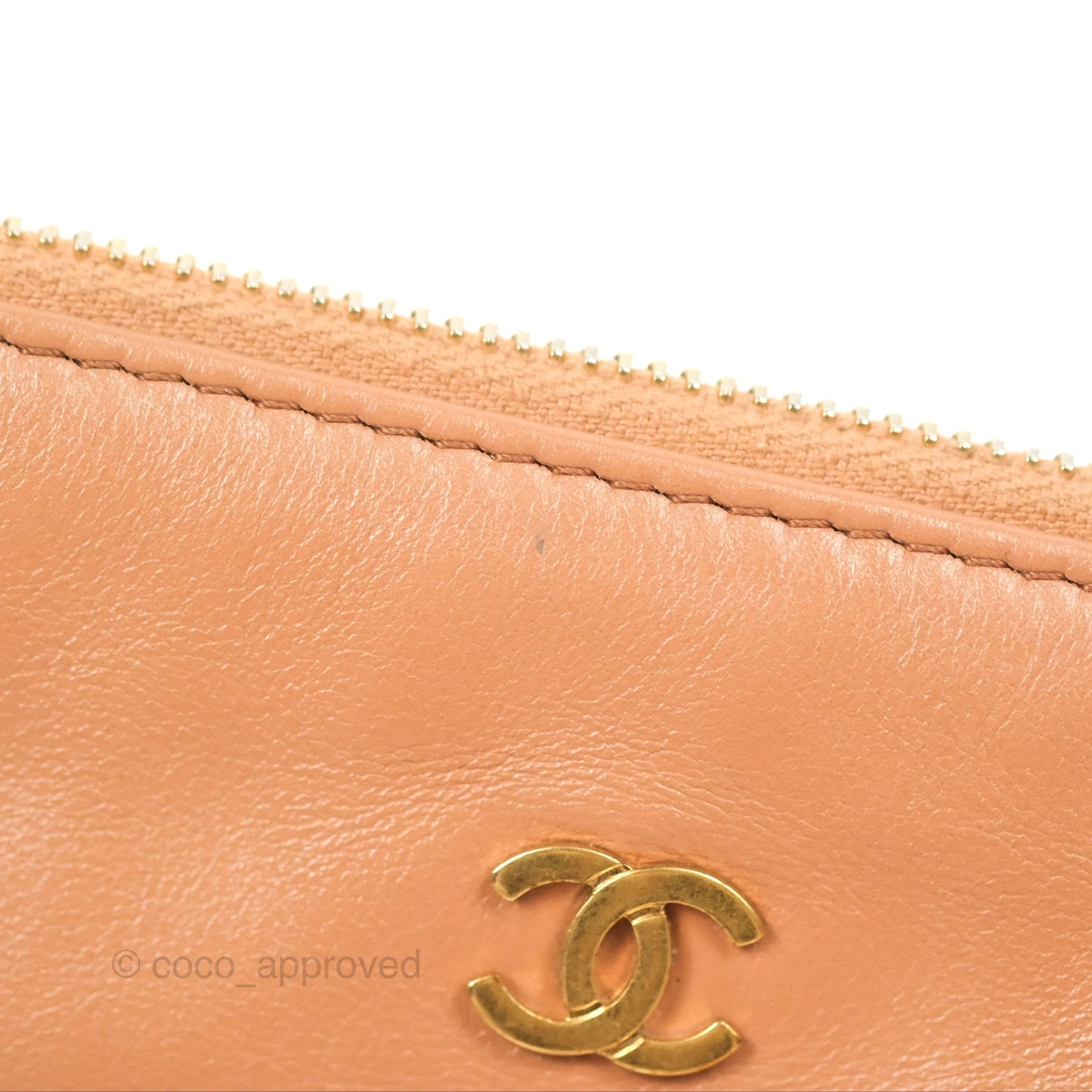 Chanel 22 Small Caramel Beige Shiny Calfskin Aged Gold Hardware