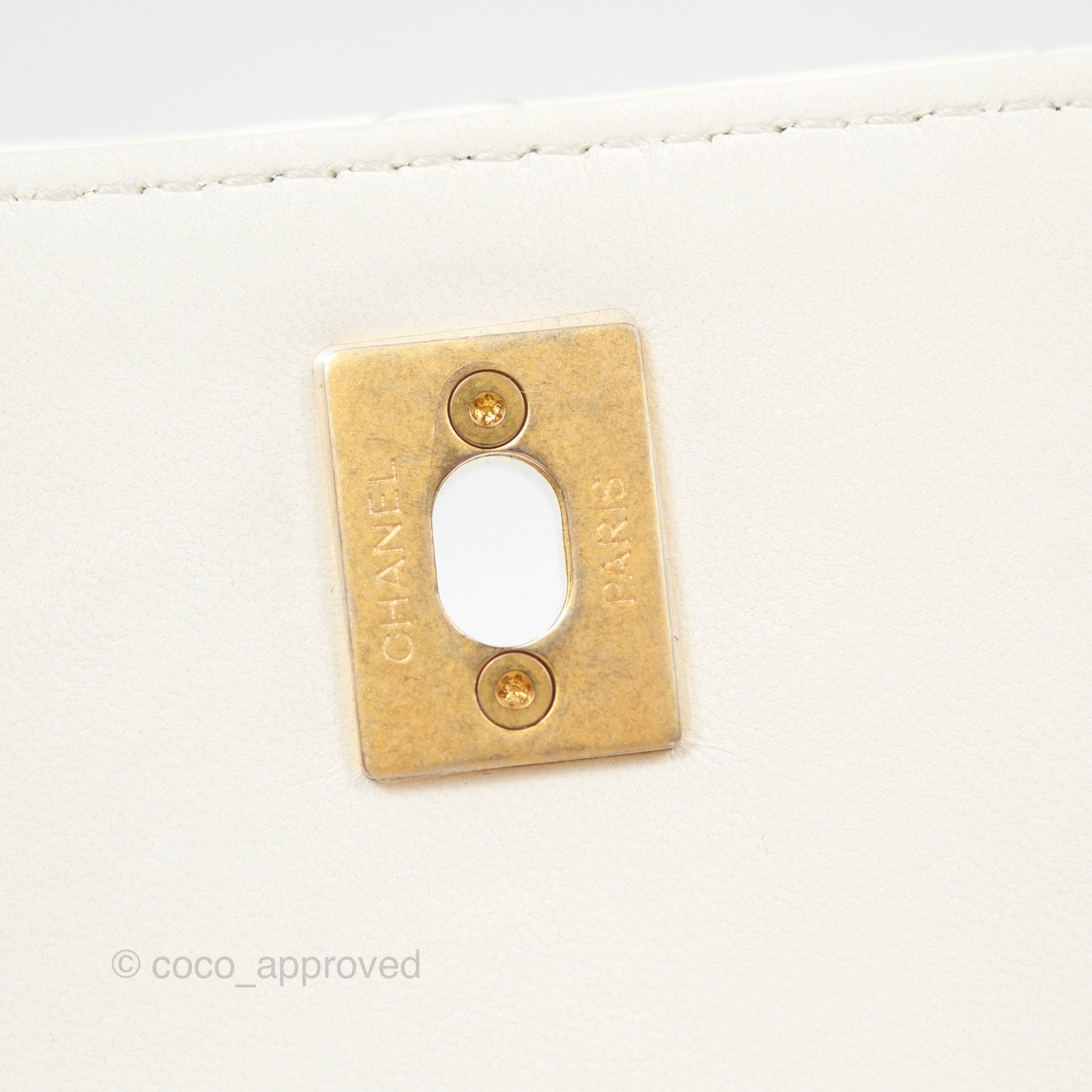 Chanel Quilted Pearl Crush Phone Holder With Chain White Lambskin