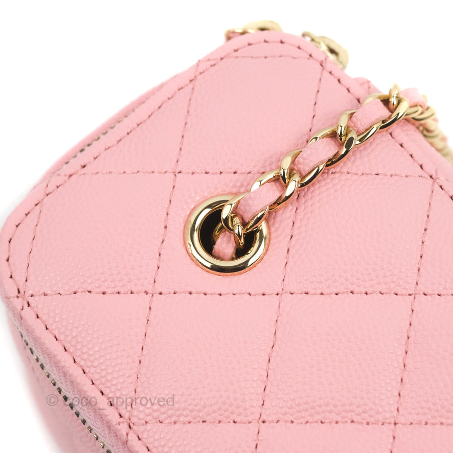 Chanel Vanity with Chain Pink Caviar Gold Hardware