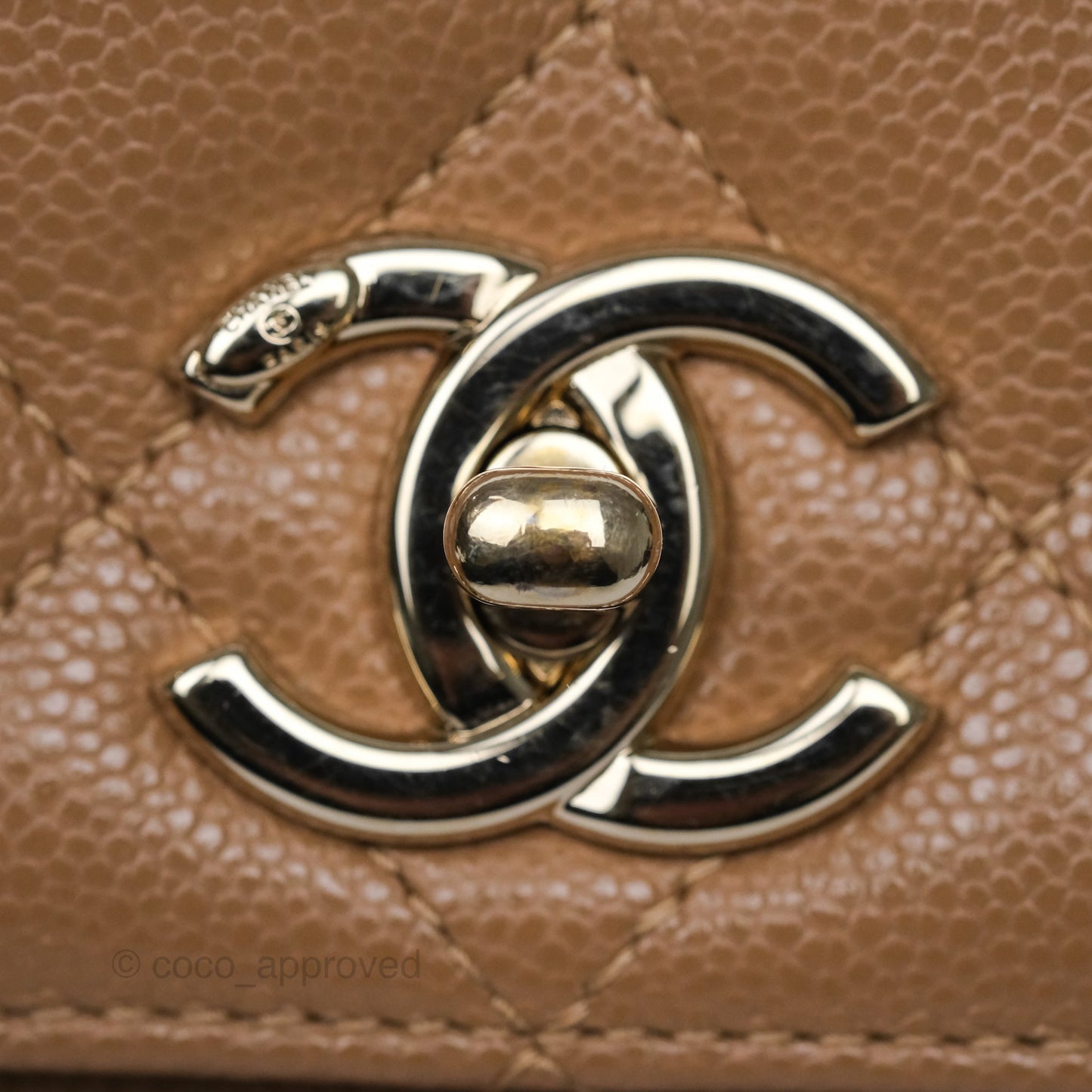 Chanel Quilted Medium Business Affinity Flap Dark Beige Caviar Gold Hardware