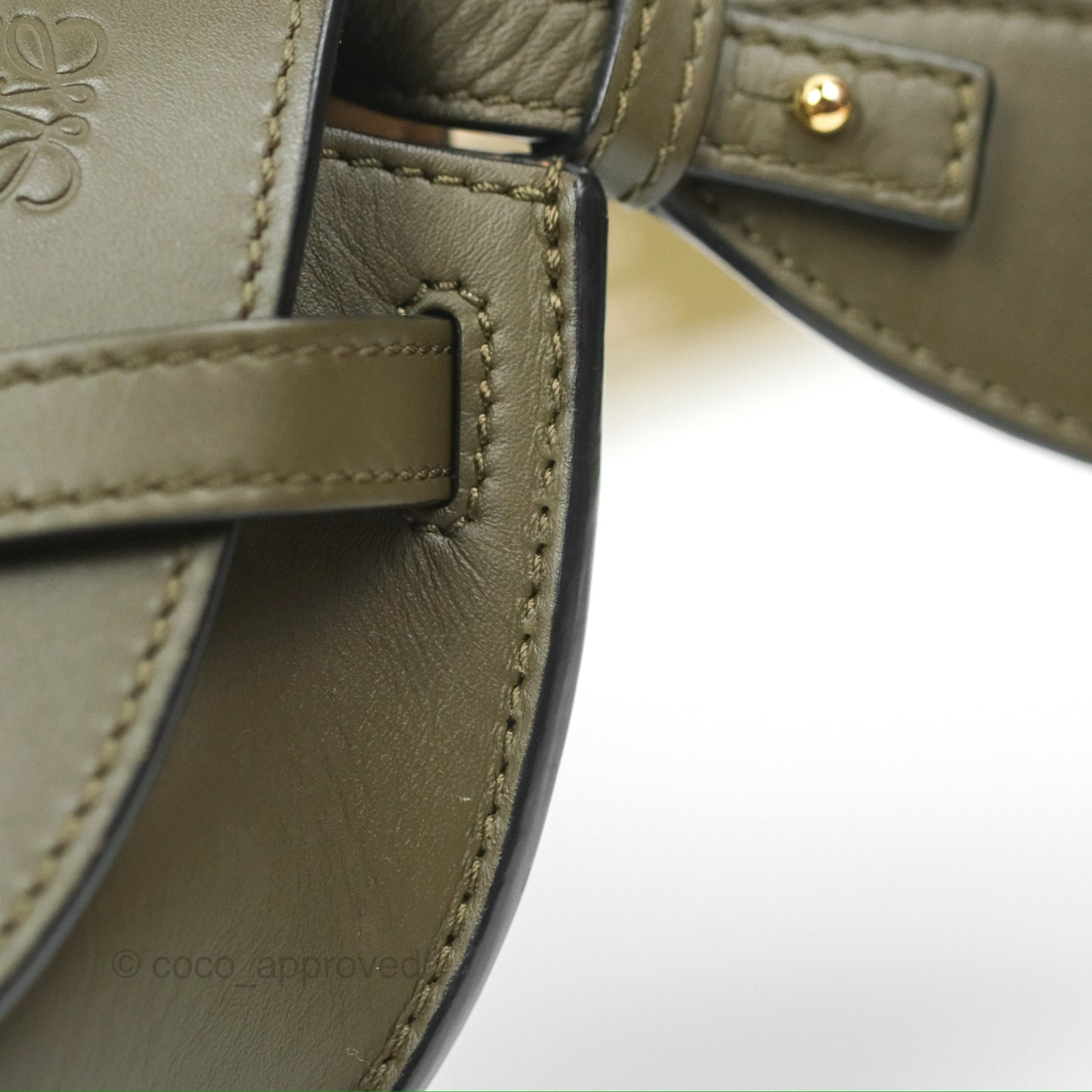 Loewe Mini Gate Dual Bag Soft Calfskin & Jacquard Strap Autumn Green