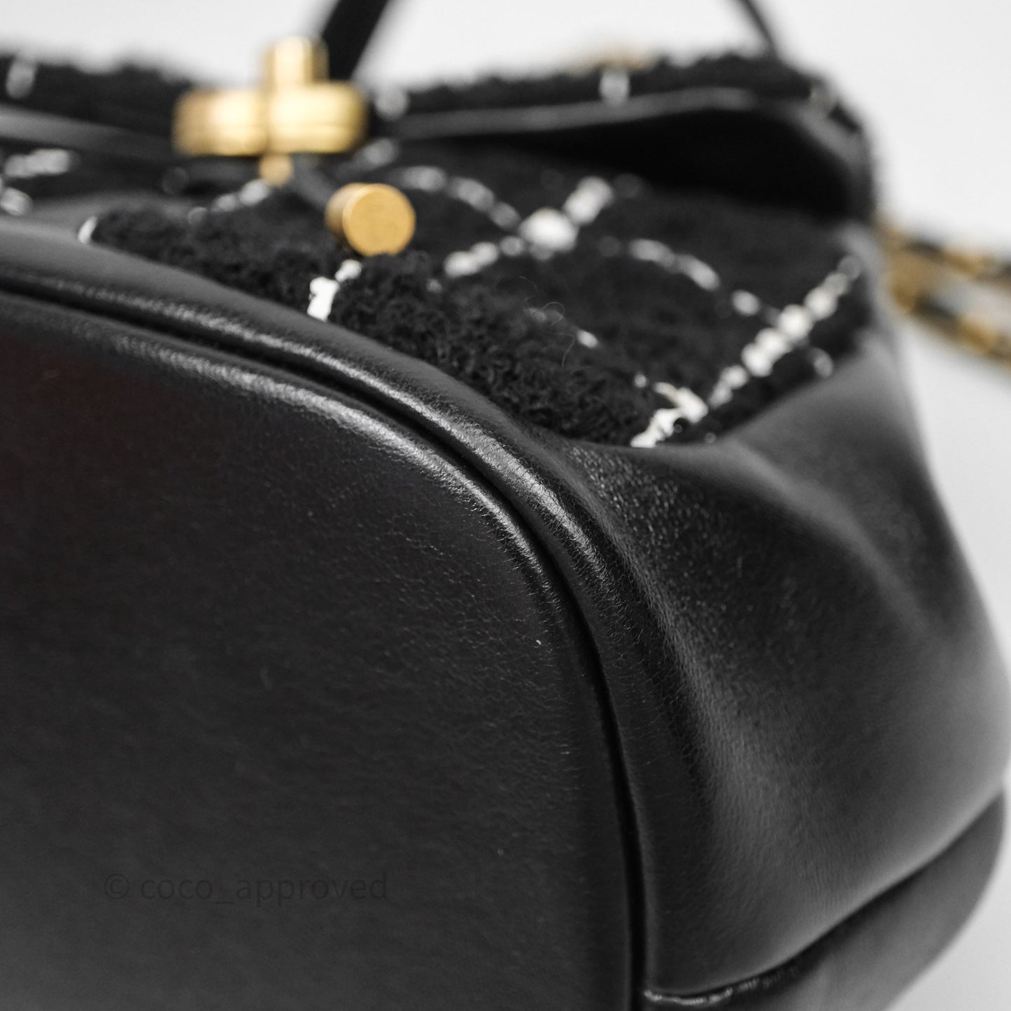 Chanel Duma Backpack Black Tweed Aged Gold Hardware
