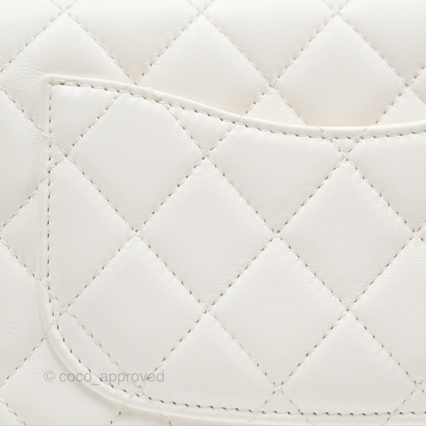 Chanel Mini Rectangular Pearl Crush Quilted White Lambskin Aged Gold Hardware