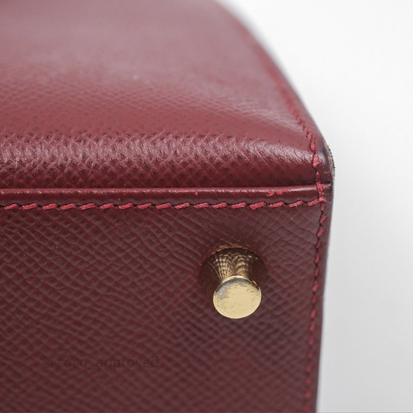 Hermès Sellier Kelly 25 Rouge H Epsom Gold Hardware