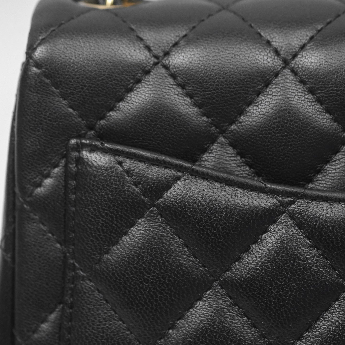 Chanel Mini Square Black Lambskin Gold Hardware