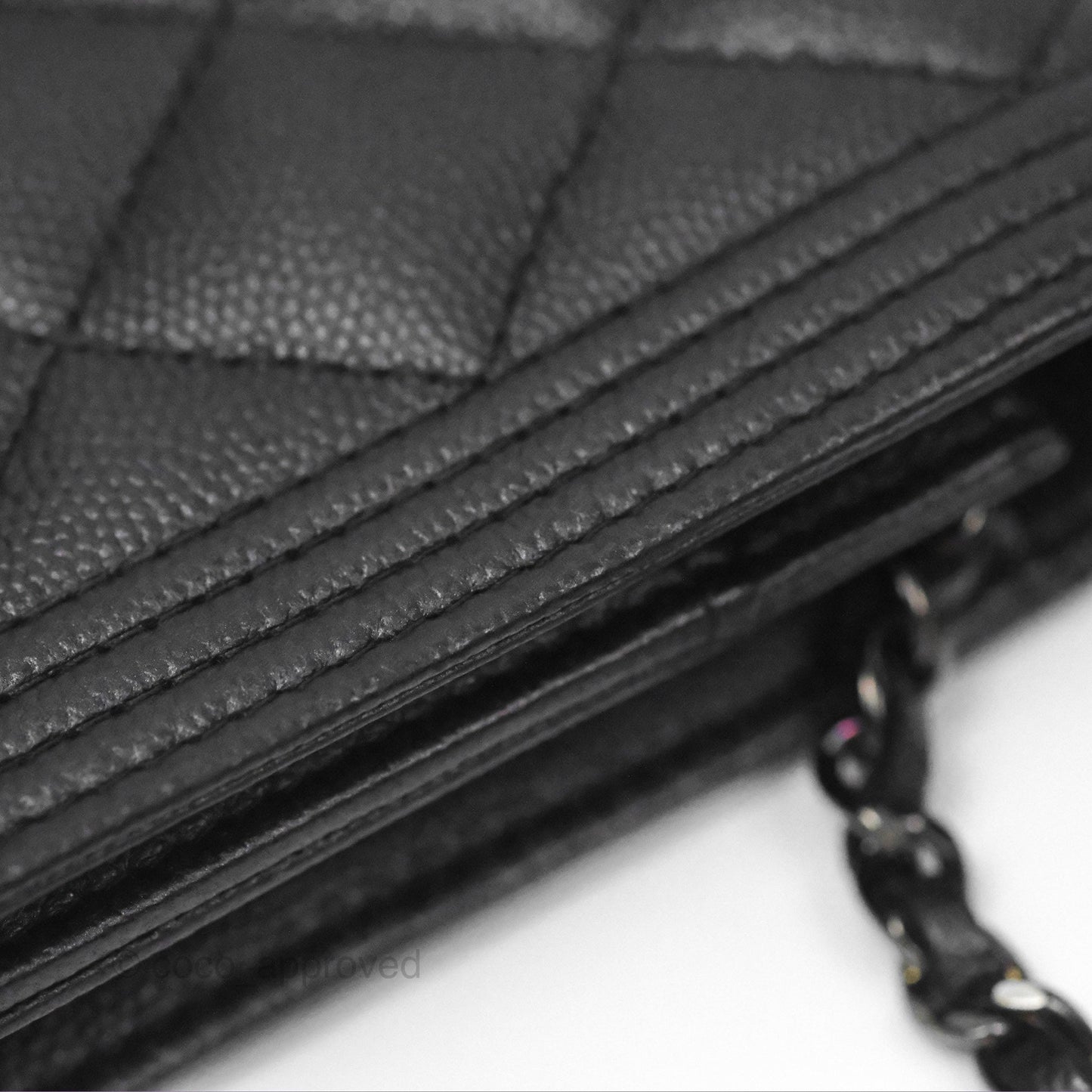 Chanel Quilted Boy Wallet on Chain WOC So Black Caviar