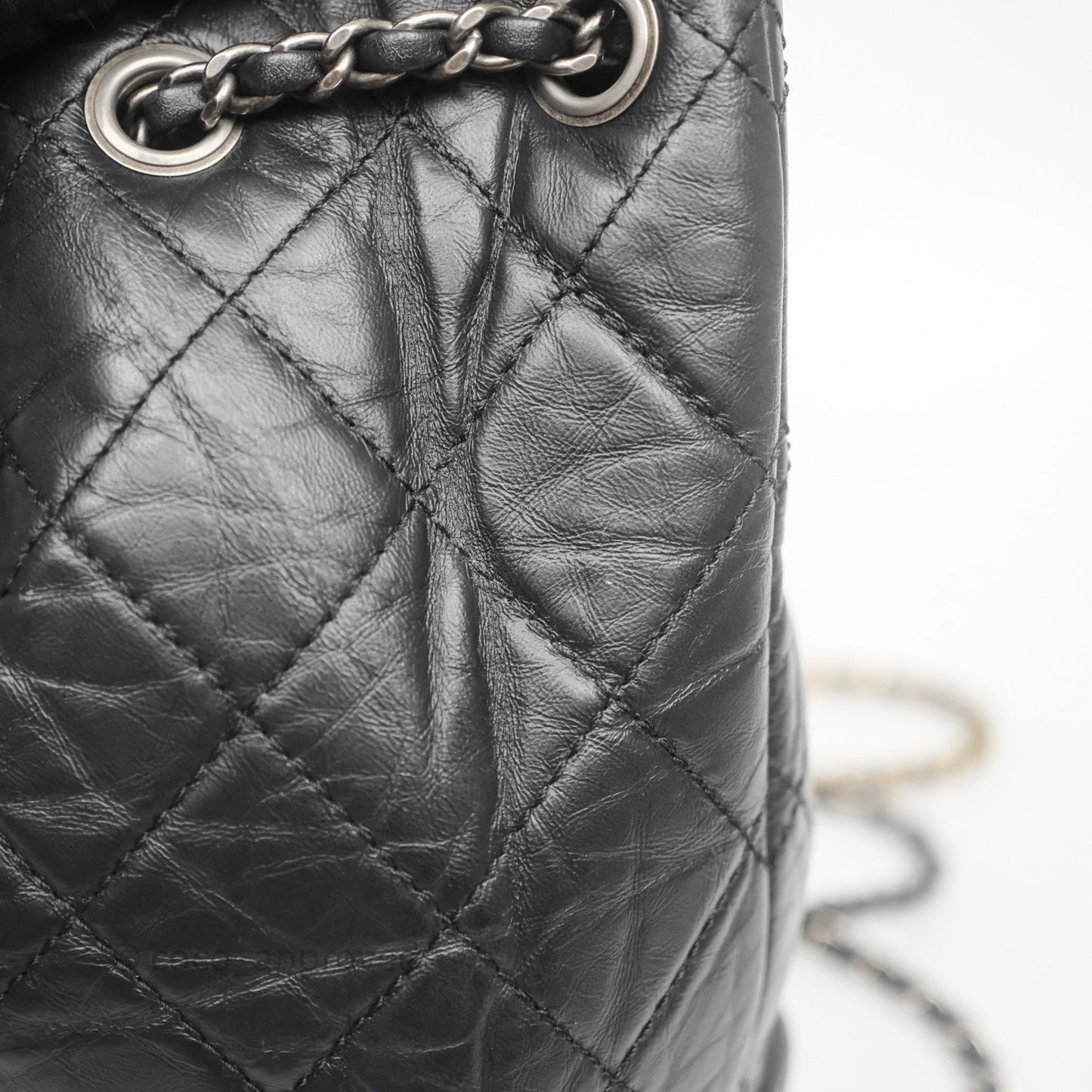 Chanel Small Gabrielle Backpack Quilted Black Aged Calfskin