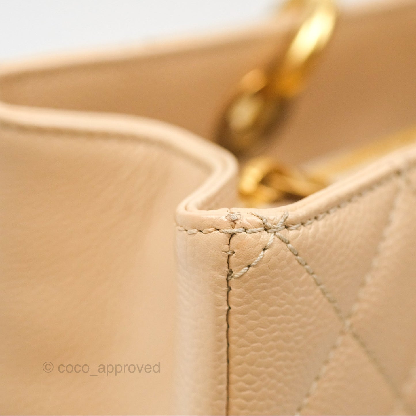 Chanel GST Beige Caviar Gold Hardware