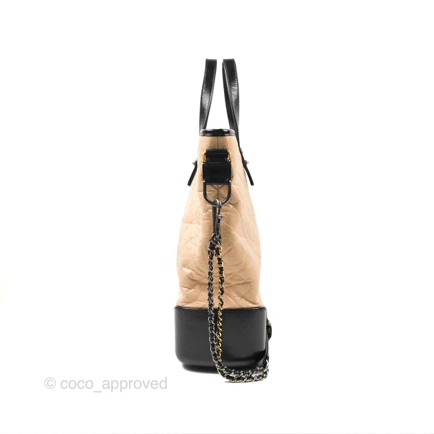 Chanel Large Gabrielle Shopping Tote Quilted Beige Aged Calfskin