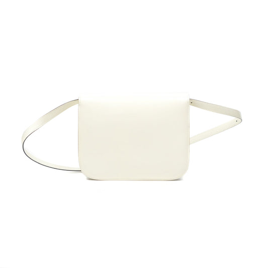 Celine Medium Classic Box Flap White Patent Gold Hardware