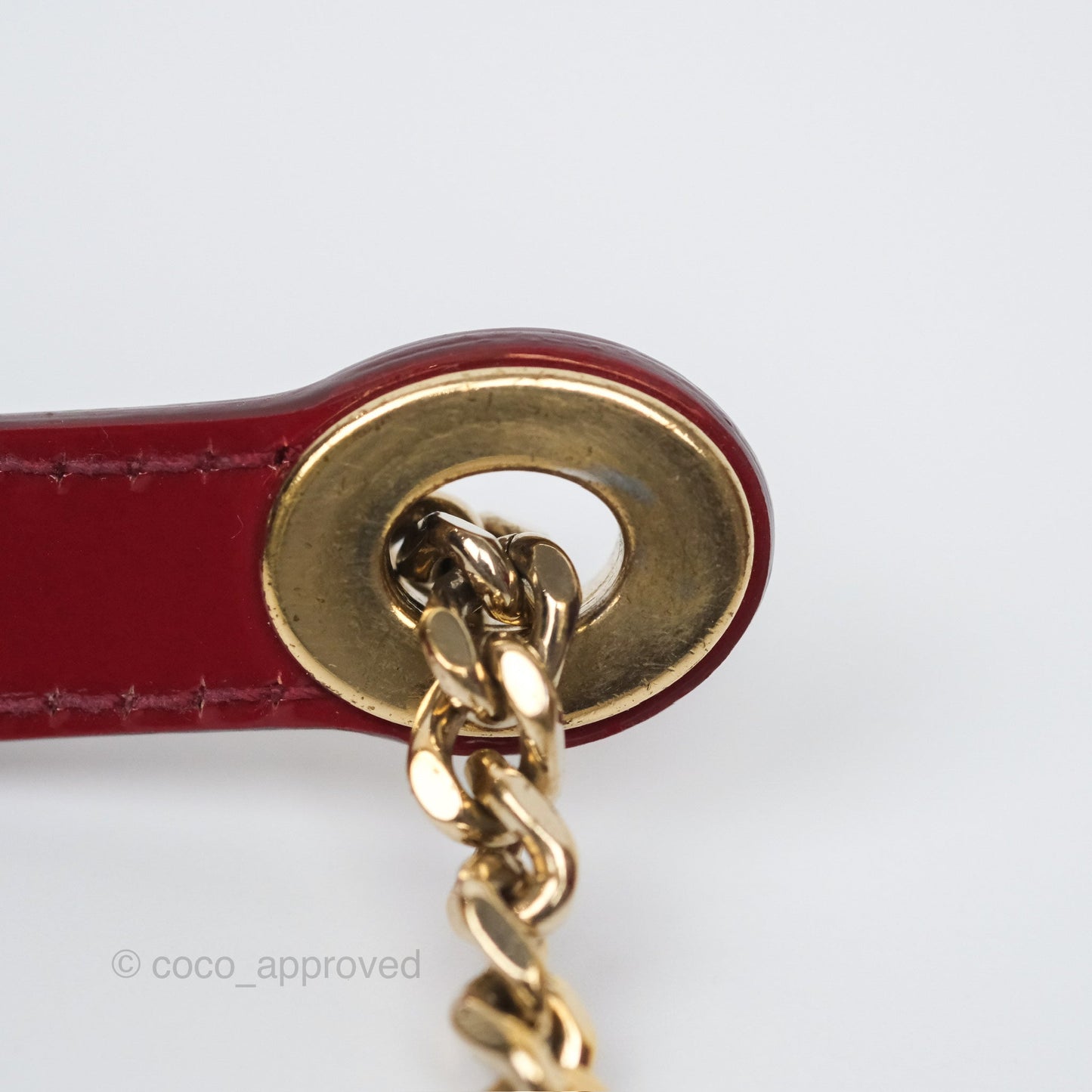Christian Dior Mini Lady Dior Red Patent Cannage Gold Hardware