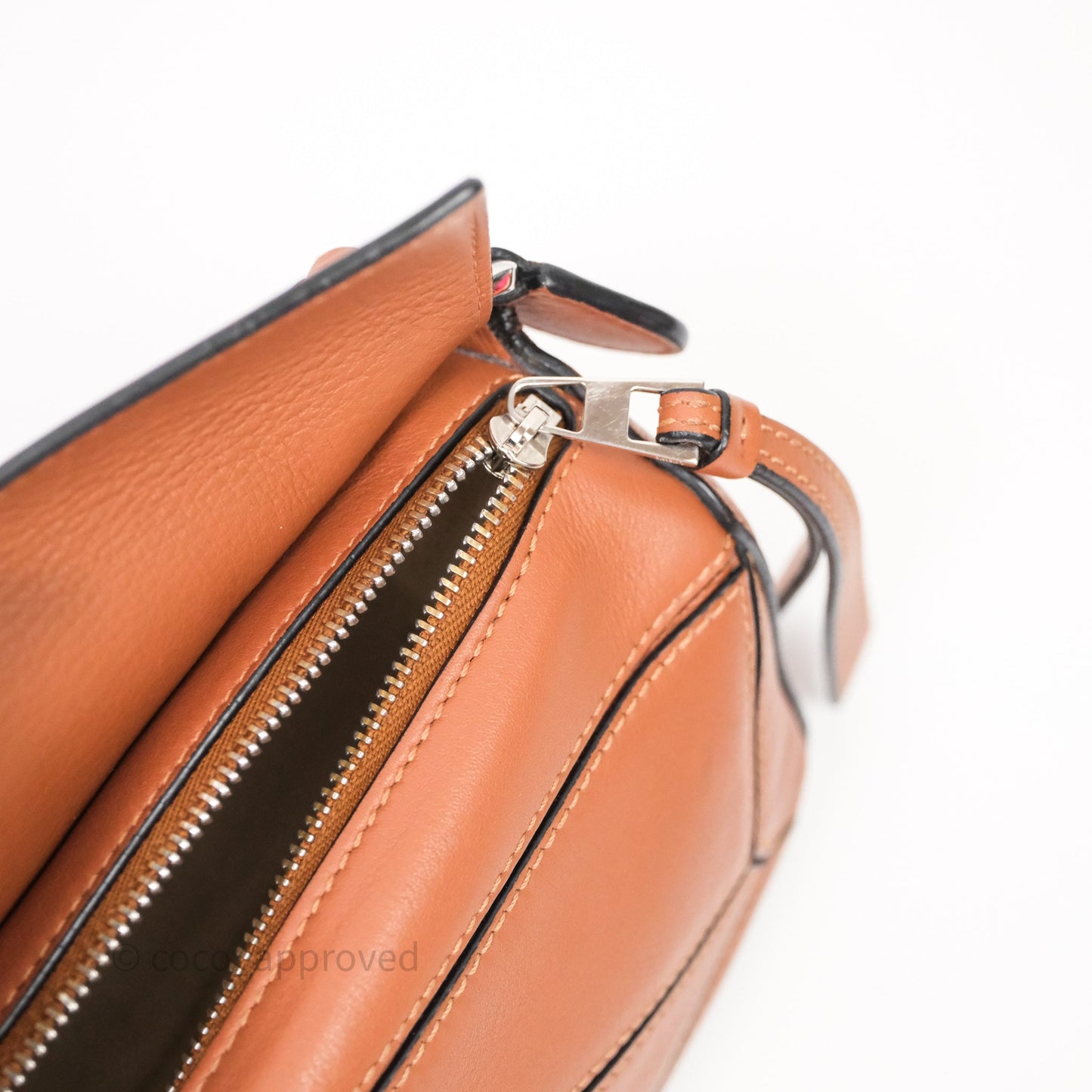 Loewe Mini Puzzle Bag Tan Calfskin Gold Hardware