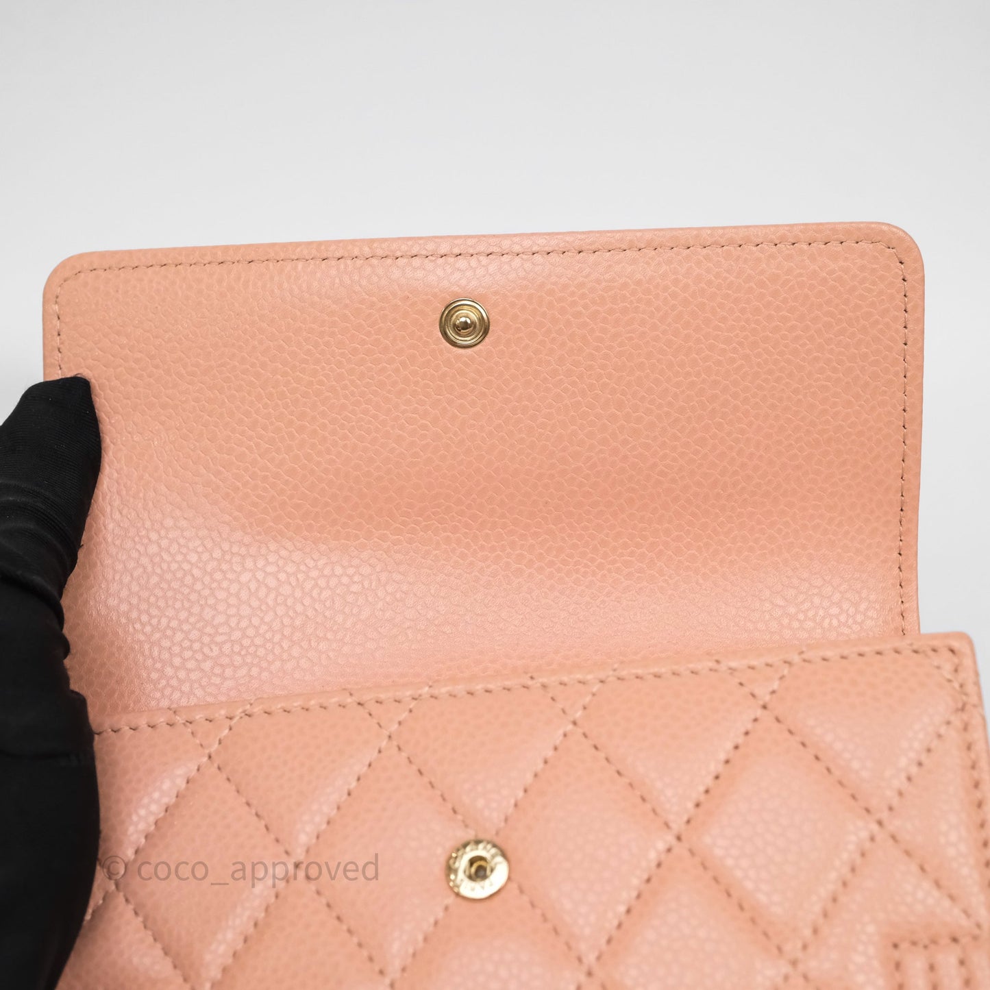 Chanel Quilted Boy Medium Trifold Flap Wallet Pink Caviar Gold Hardware