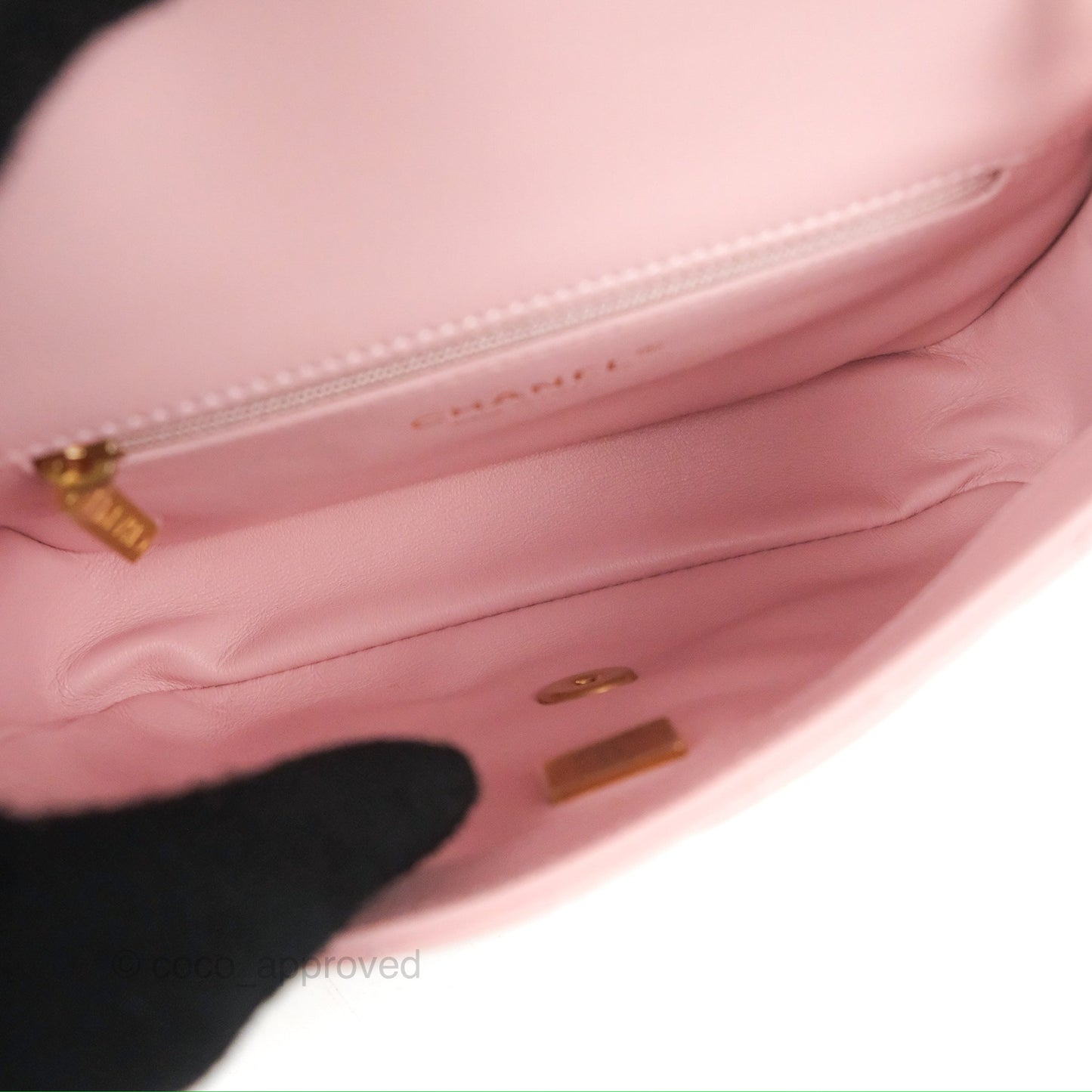 Chanel Mini Flap Bag With Heart CC Charm Pink Lambskin Aged Gold Hardware