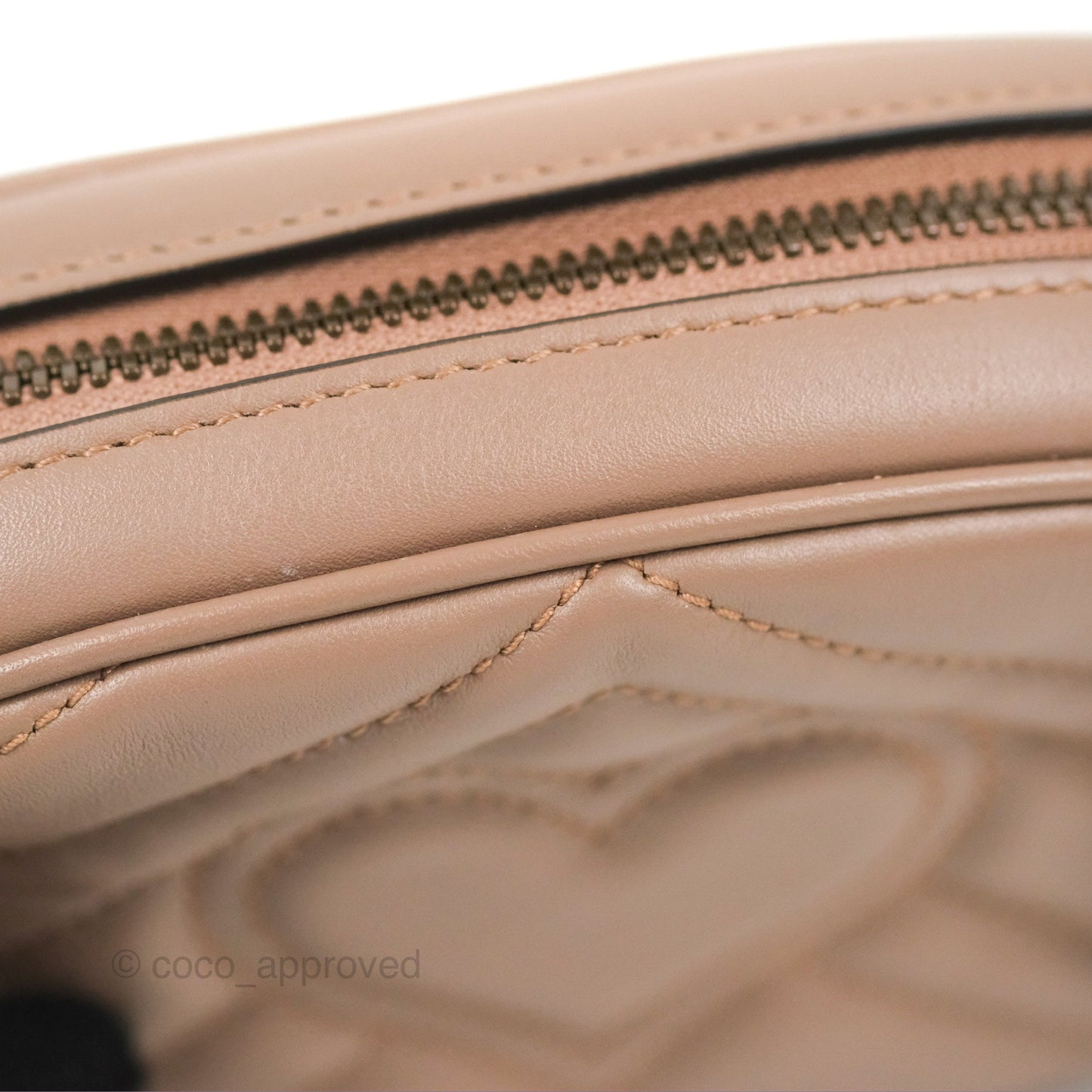 Gucci GG Marmont Matelassé Oval Belt Bag Dusty Pink