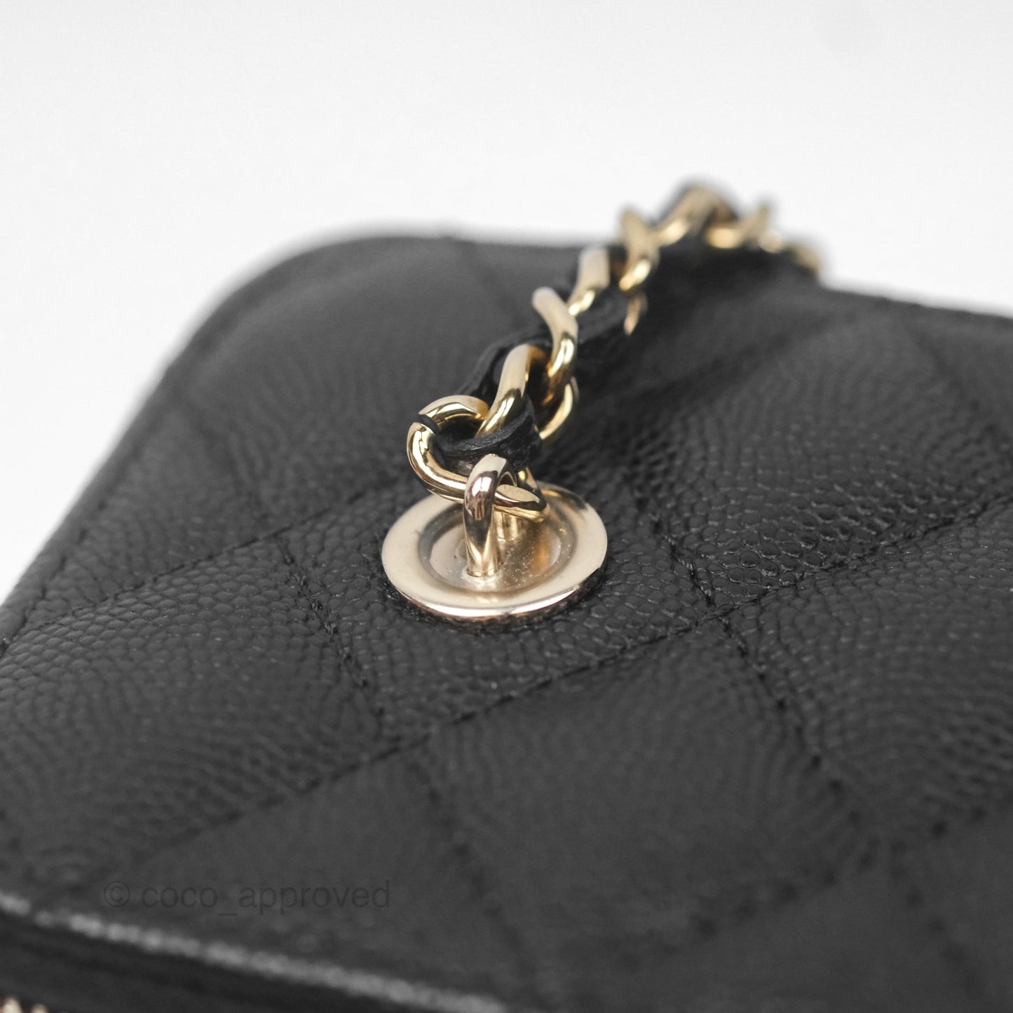 Chanel Vanity Rectangular With Chain Black Caviar Gold Hardware