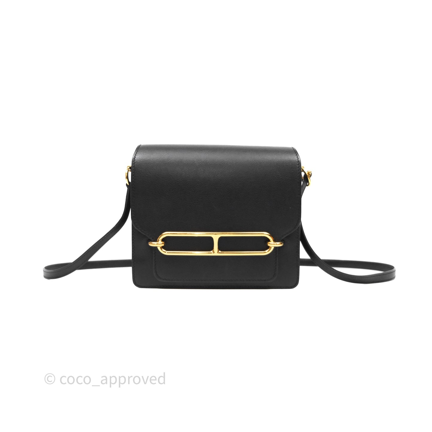 Hermès Roulis Mini 18 Black Veau Evergrain Gold Hardware